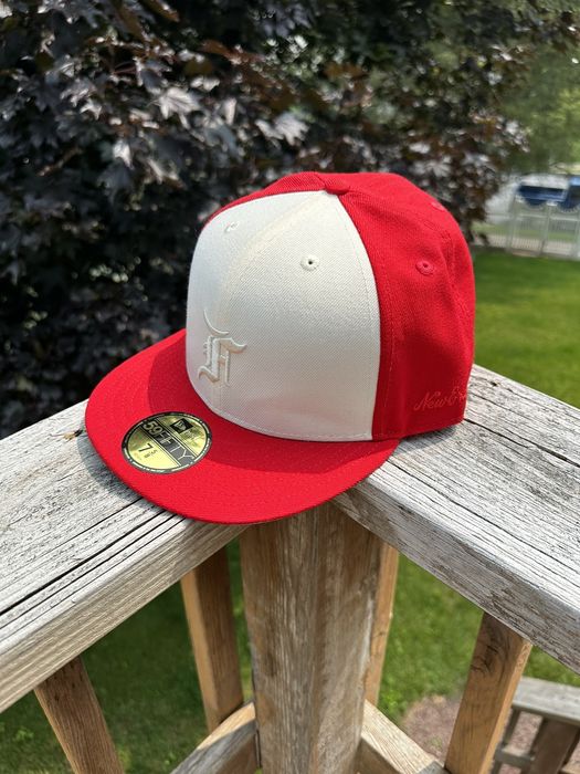 New Era Mens x Fear of God Fitted Cap - Red/White Size 7 3/8