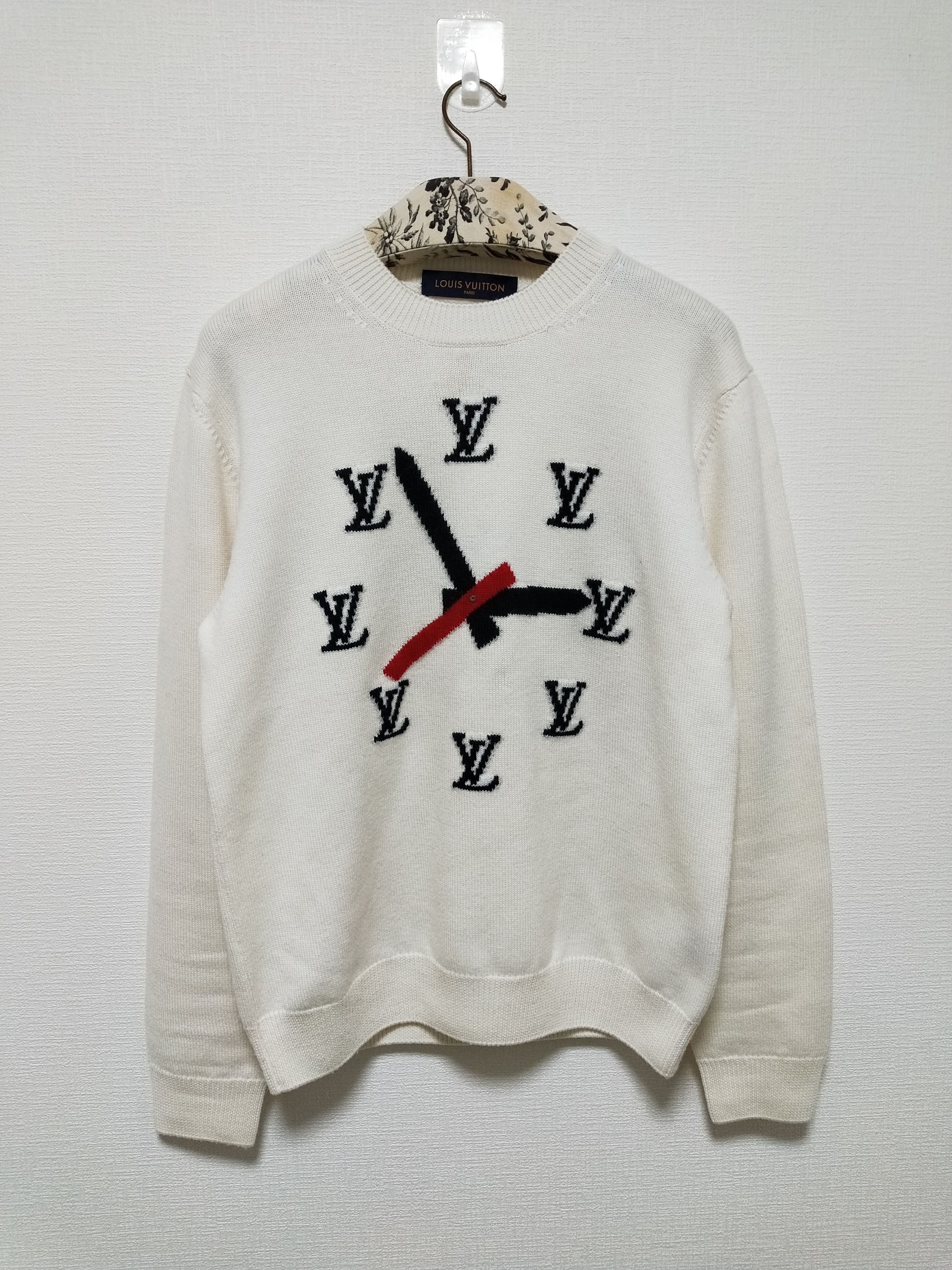 SS21 Louis Vuitton by Virgil Abloh 'Clock' Intarsia Wool Knit Sweater