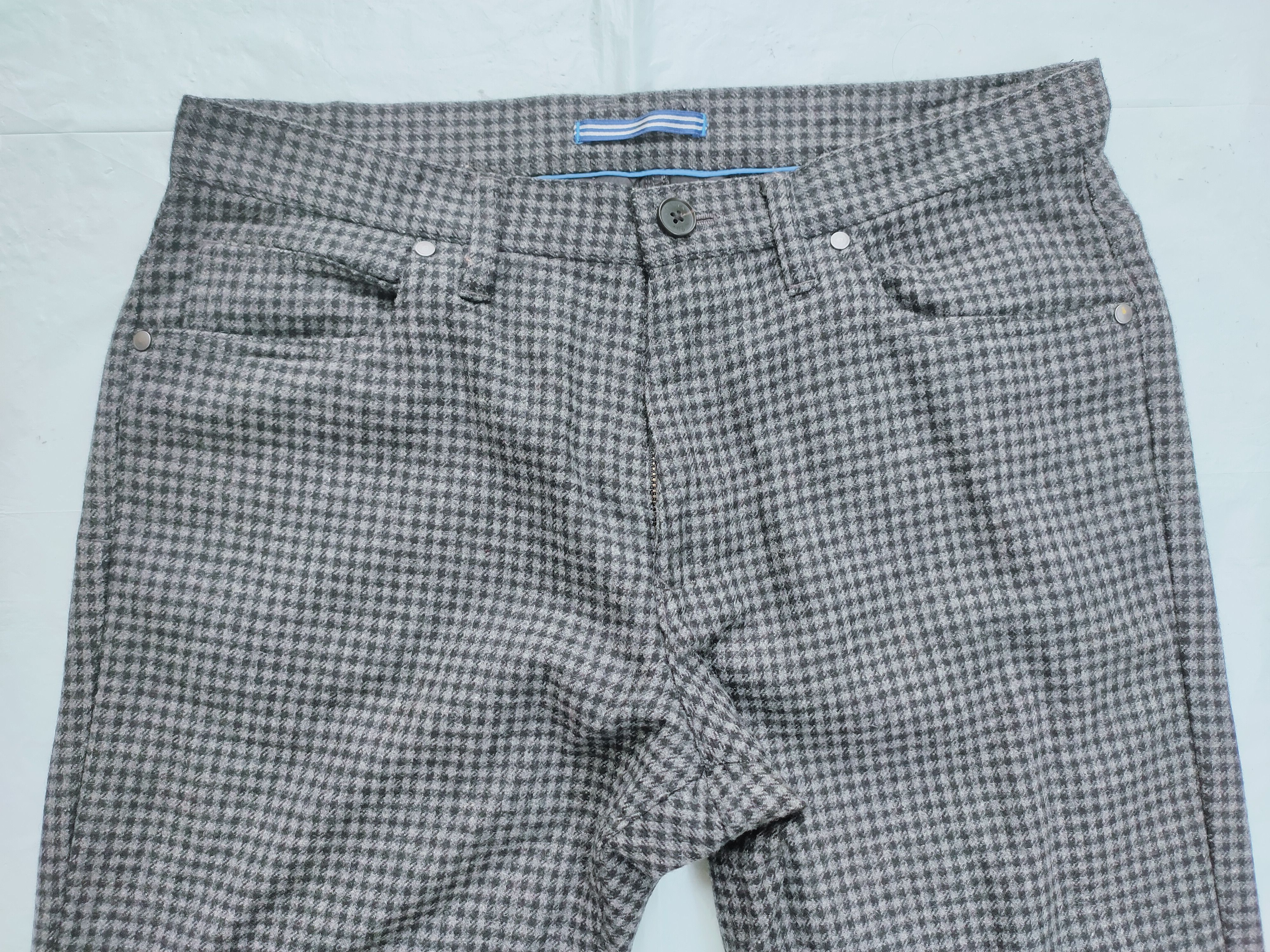 Lanvin LANVIN wool slim fit checkered pants styled denim Size US 32 / EU 48 - 2 Thumbnail