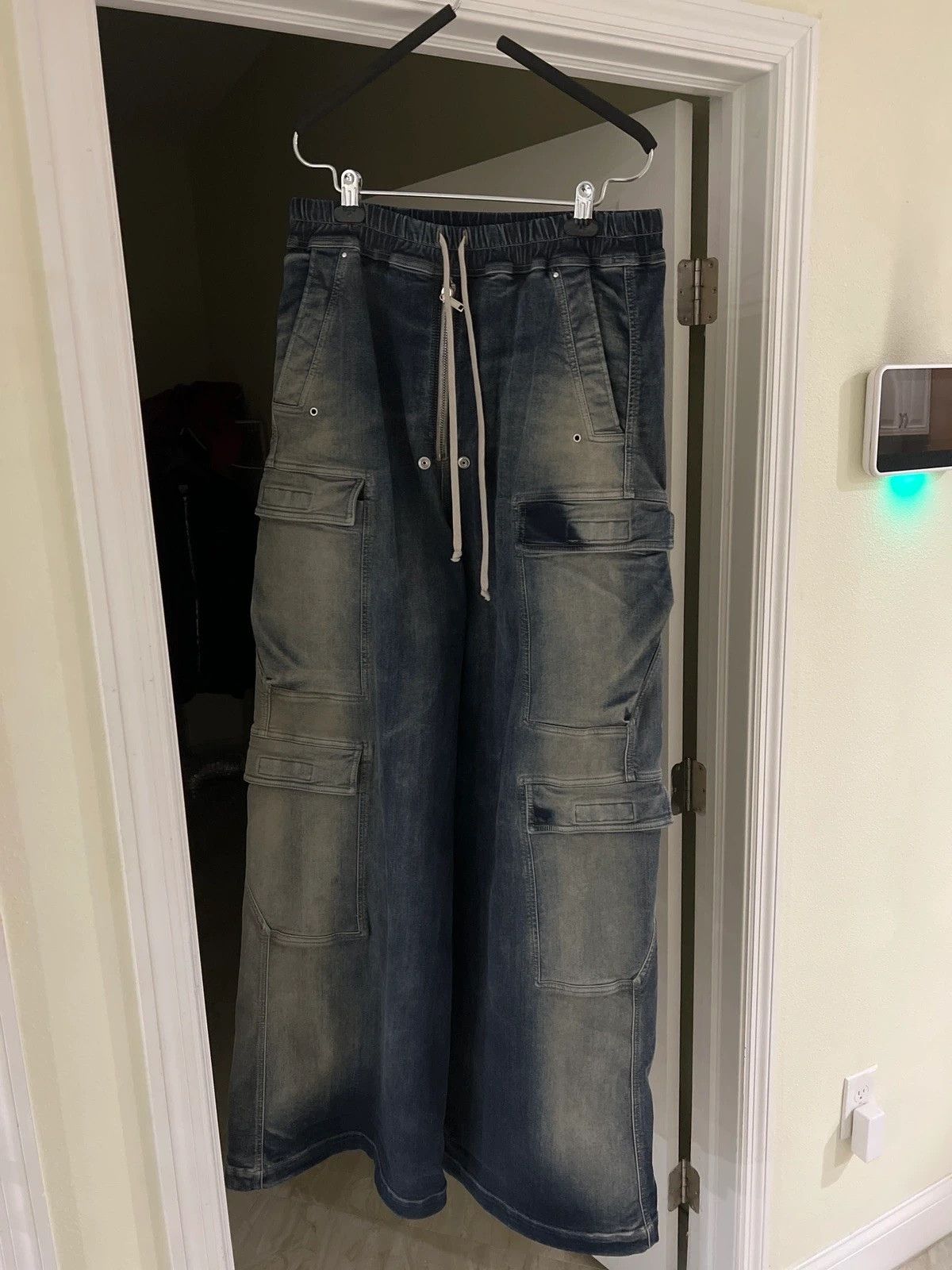 Rick Owens NEW SS23 EDFU DOUBLE CARGO JUMBO BELA PANTS DENIM LARGE 52 ...