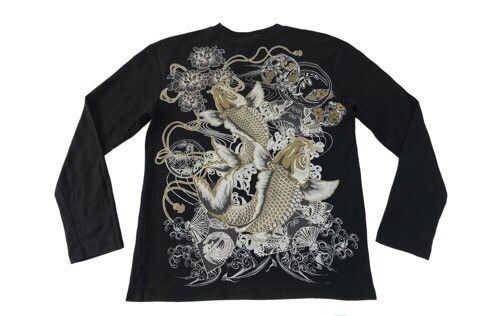 Vintage Vintage Sukajan Printed Back Side Fish Koi Big Logo Design Size US M / EU 48-50 / 2 - 2 Thumbnail