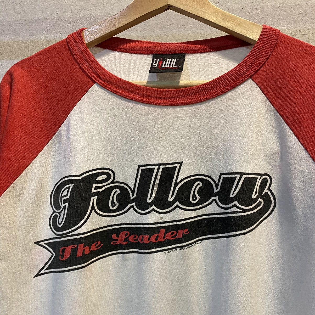Band Tees × Giant × Vintage VINTAGE 1998‼️Korn “Follow The Leader” 3Quarter Sleeve Tee Size US XL / EU 56 / 4 - 3 Thumbnail