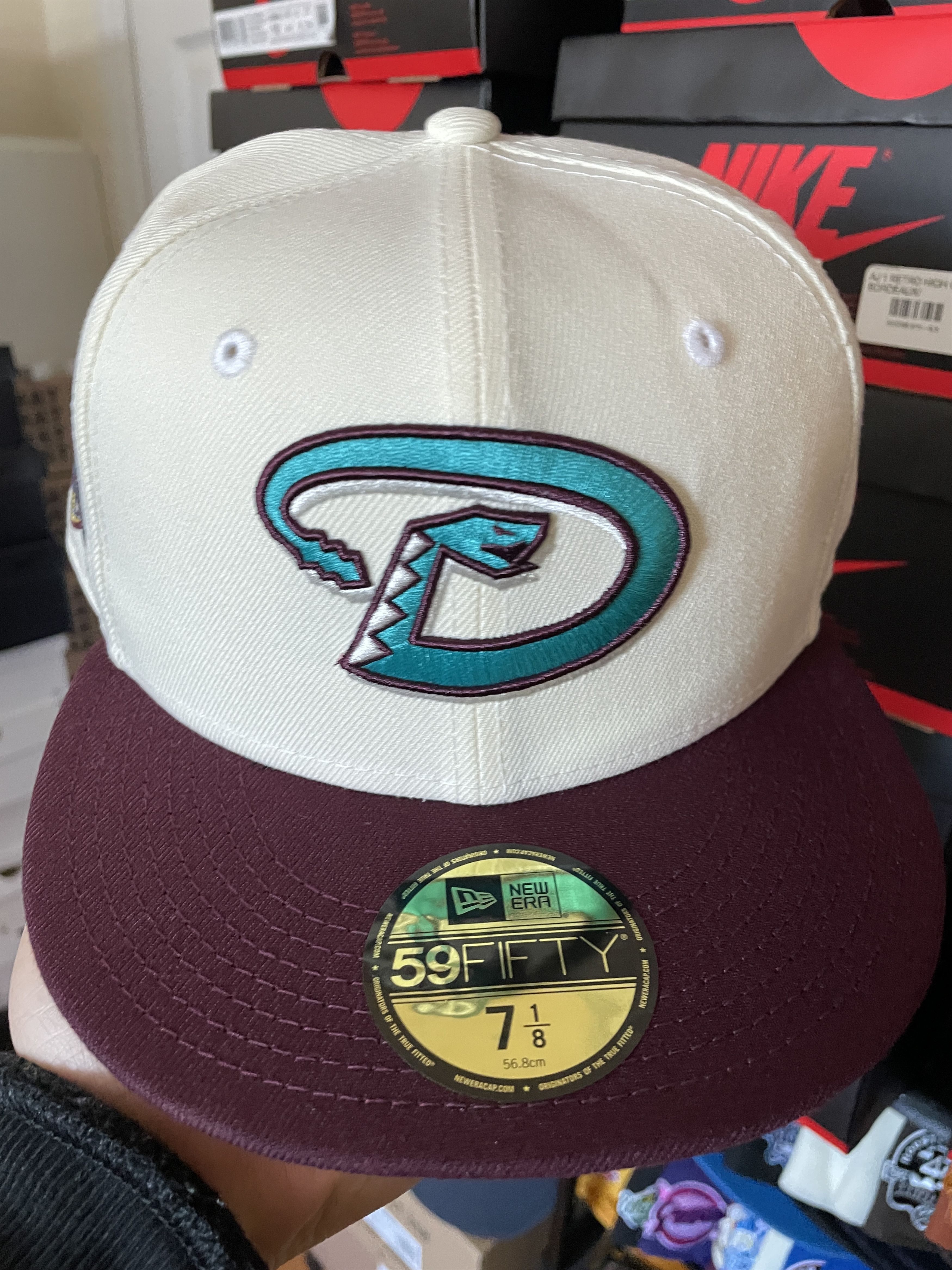 MLB × New Era White Maroon Arizona Diamondbacks 7 1/8 Two 2 Tone Hatclub Size ONE SIZE - 2 Thumbnail