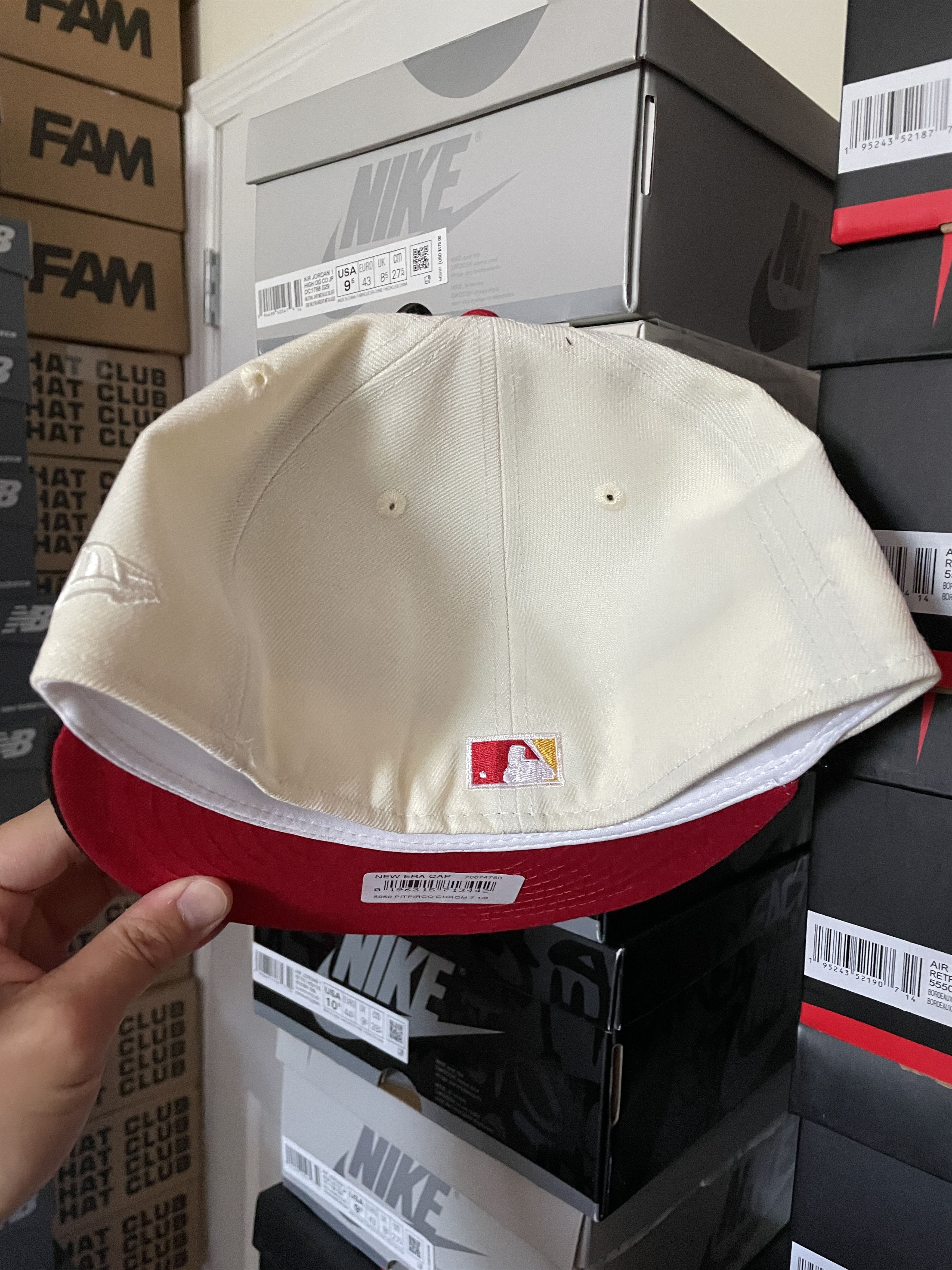MLB × New Era White Black Red Pittsburgh Pirates 7 1/8 Two 2 Tone Topperz Size ONE SIZE - 5 Thumbnail
