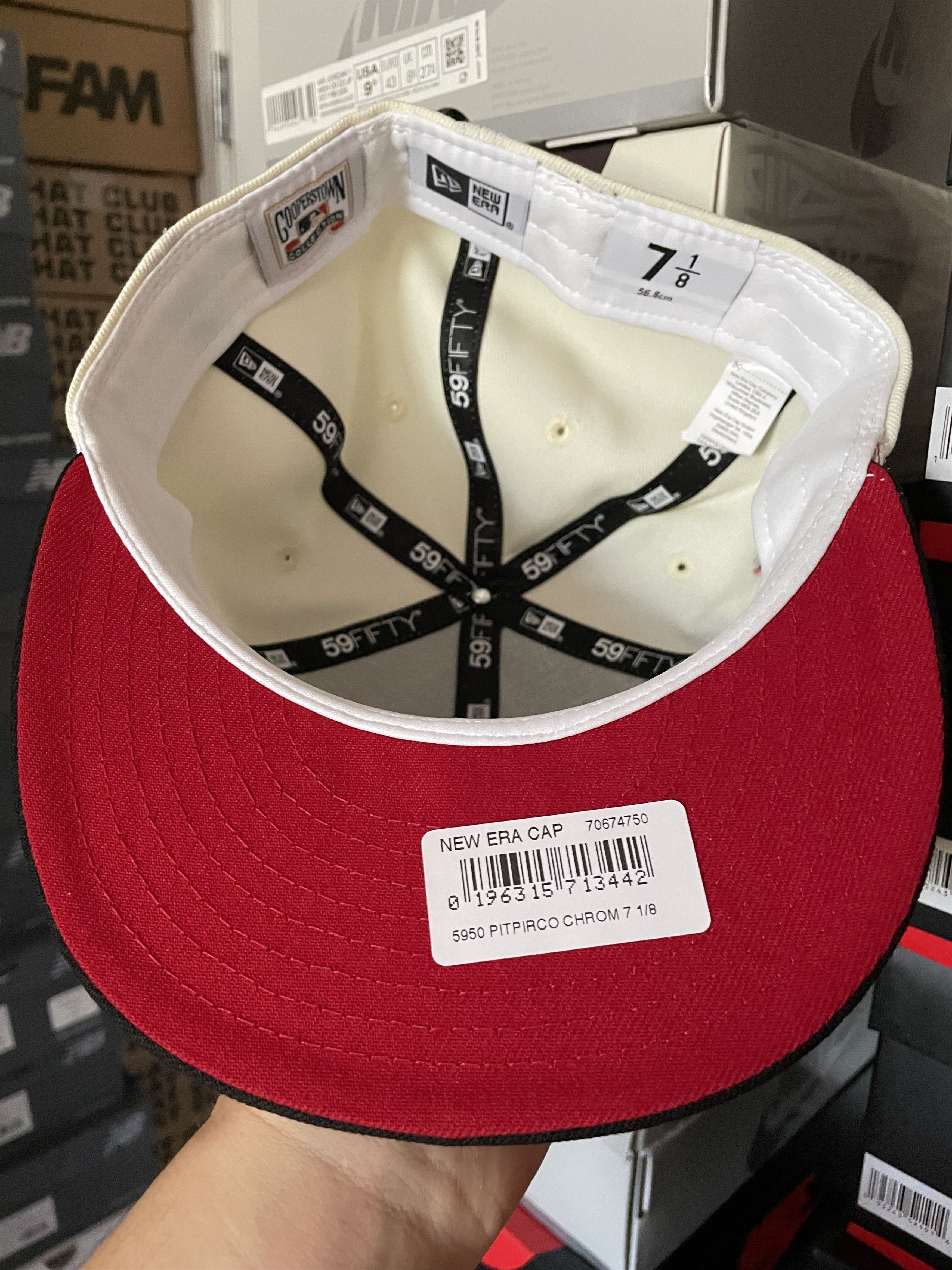 MLB × New Era White Black Red Pittsburgh Pirates 7 1/8 Two 2 Tone Topperz Size ONE SIZE - 6 Thumbnail