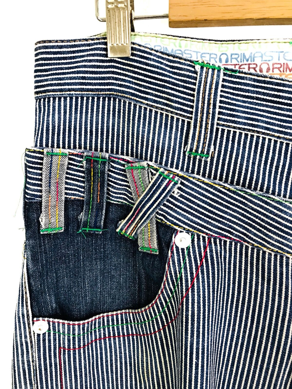 Comme des Garcons × Undercover Japanese Brand Hickory Double Waist Denim Pants Size US 33 - 10 Thumbnail