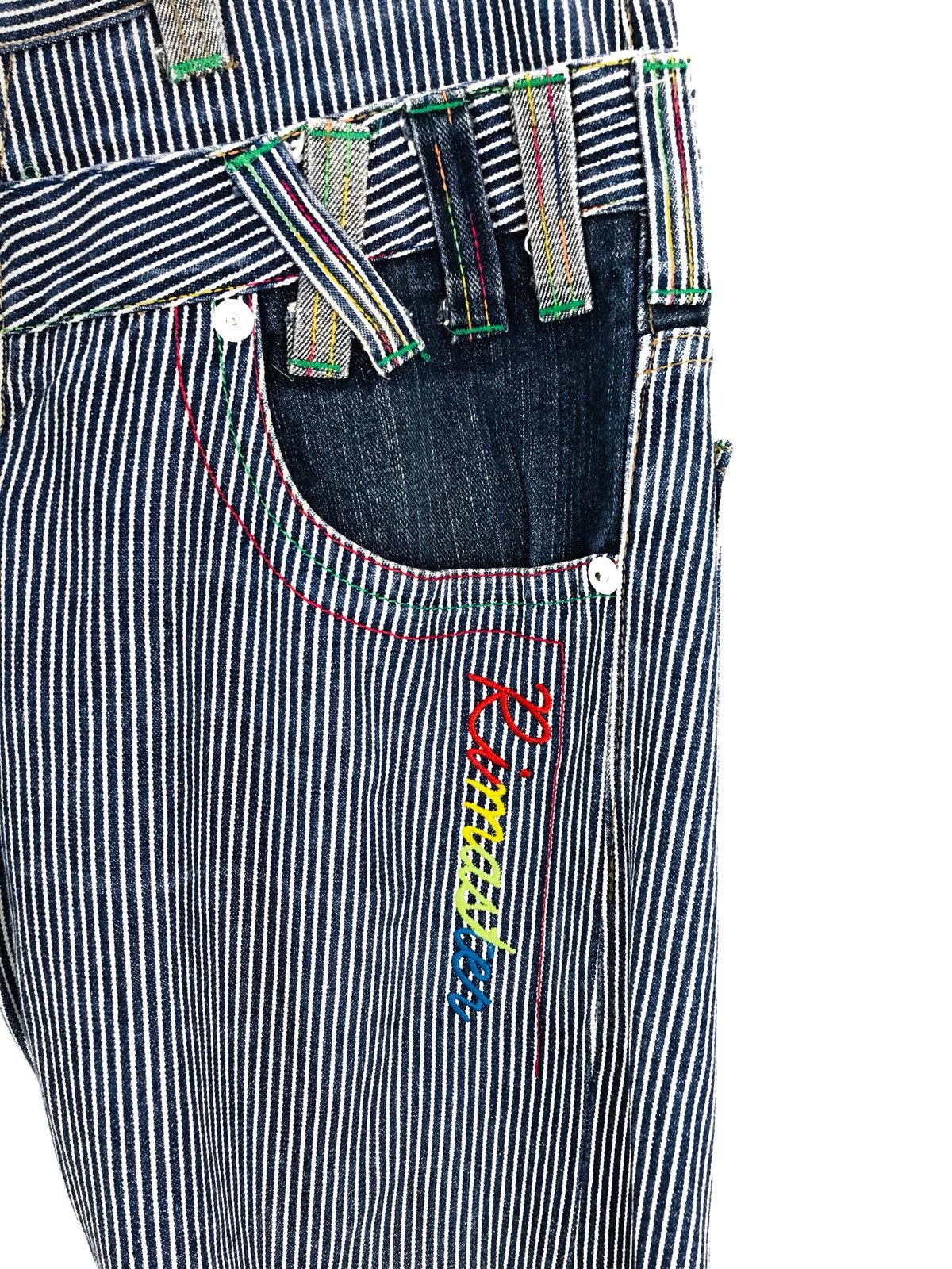 Comme des Garcons × Undercover Japanese Brand Hickory Double Waist Denim Pants Size US 33 - 7 Thumbnail