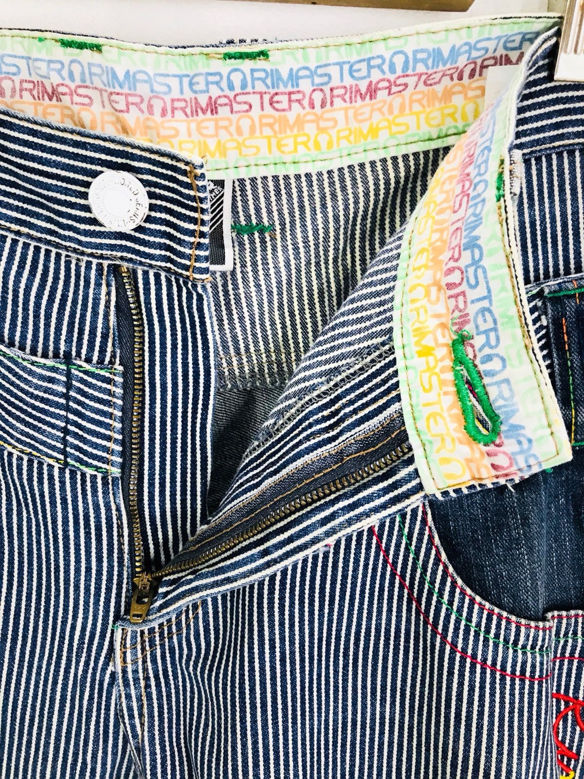 Comme des Garcons × Undercover Japanese Brand Hickory Double Waist Denim Pants Size US 33 - 12 Thumbnail
