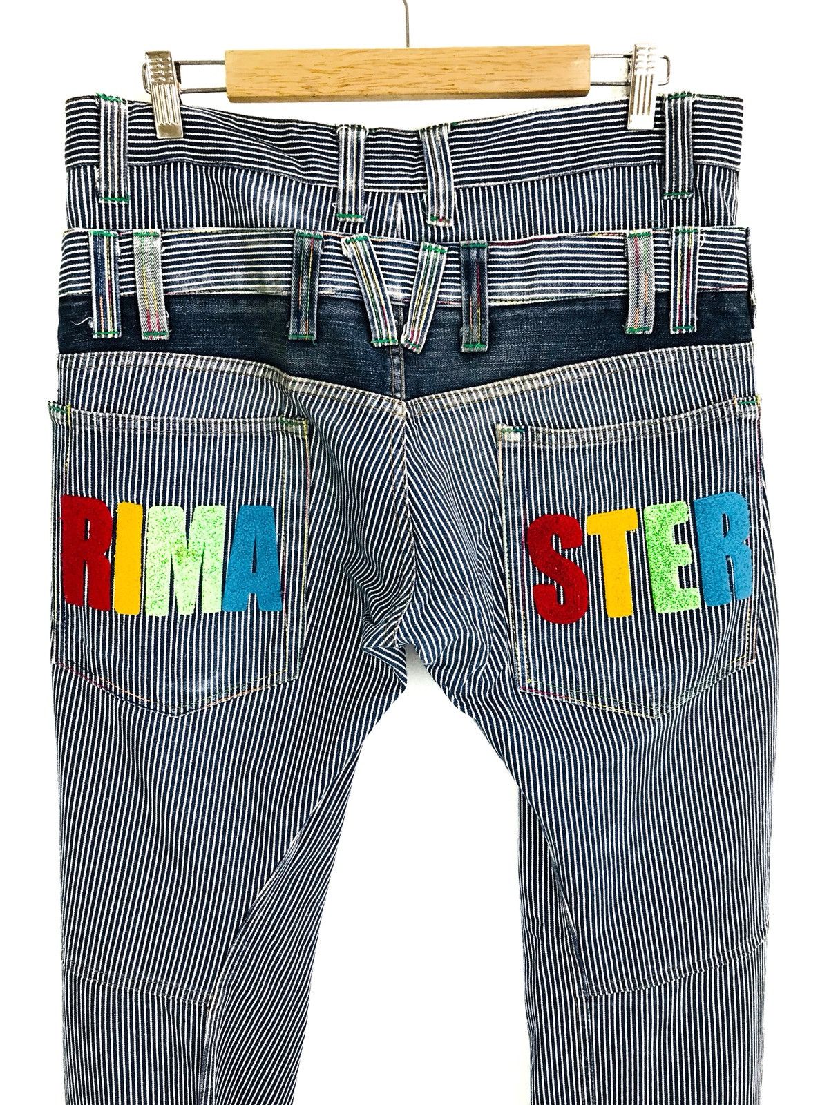 Comme des Garcons × Undercover Japanese Brand Hickory Double Waist Denim Pants Size US 33 - 2 Thumbnail