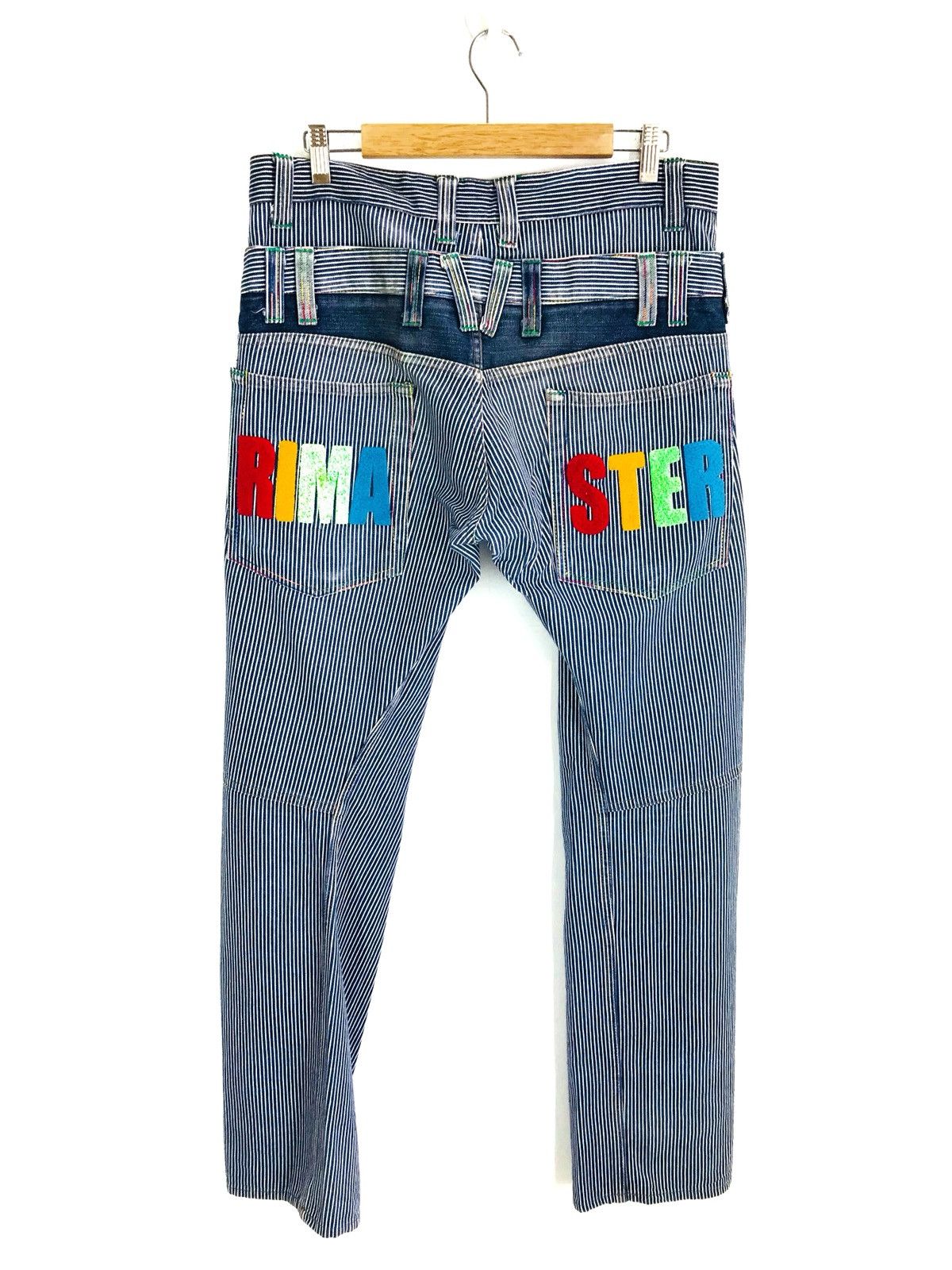Comme des Garcons × Undercover Japanese Brand Hickory Double Waist Denim Pants Size US 33 - 1 Thumbnail