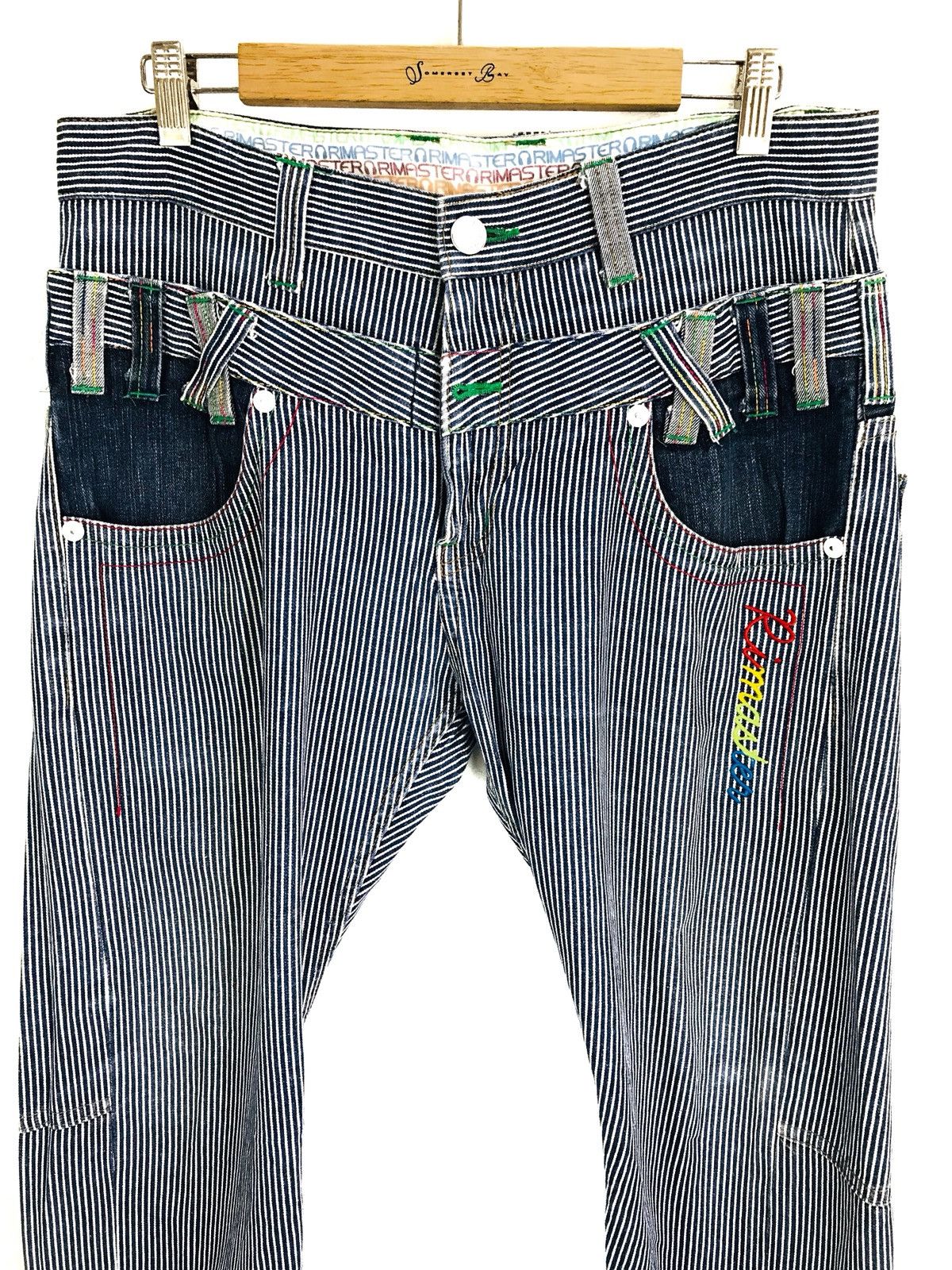 Comme des Garcons × Undercover Japanese Brand Hickory Double Waist Denim Pants Size US 33 - 6 Thumbnail