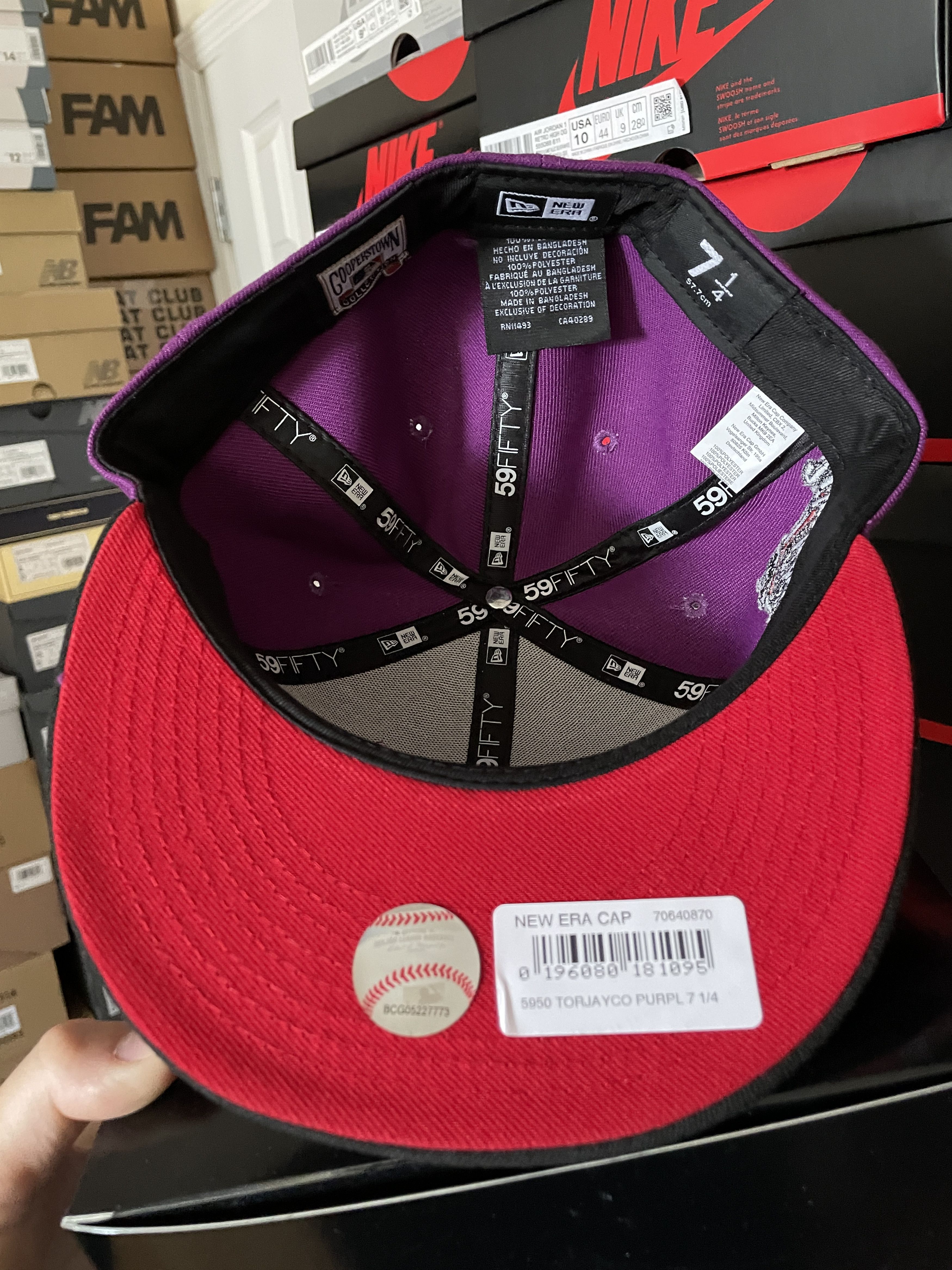 MLB × New Era NBA Crossover Toronto Blue Jays 7 1/4 Purple Black Red Cool Size ONE SIZE - 6 Thumbnail