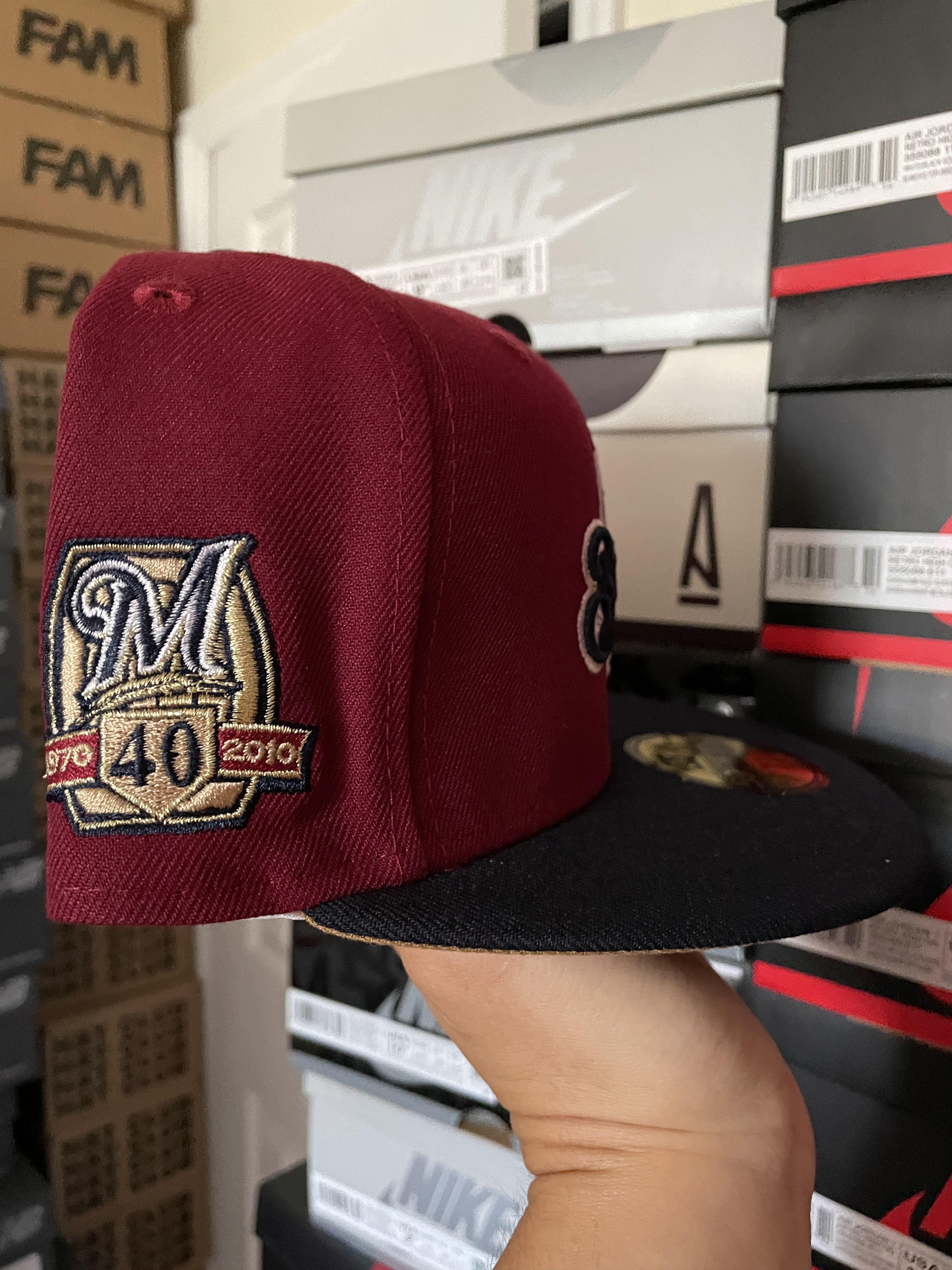 MLB × New Era 7 1/8 Red Two 2 Tone Milwaukee Brewers 40th Anniversary Size ONE SIZE - 3 Thumbnail