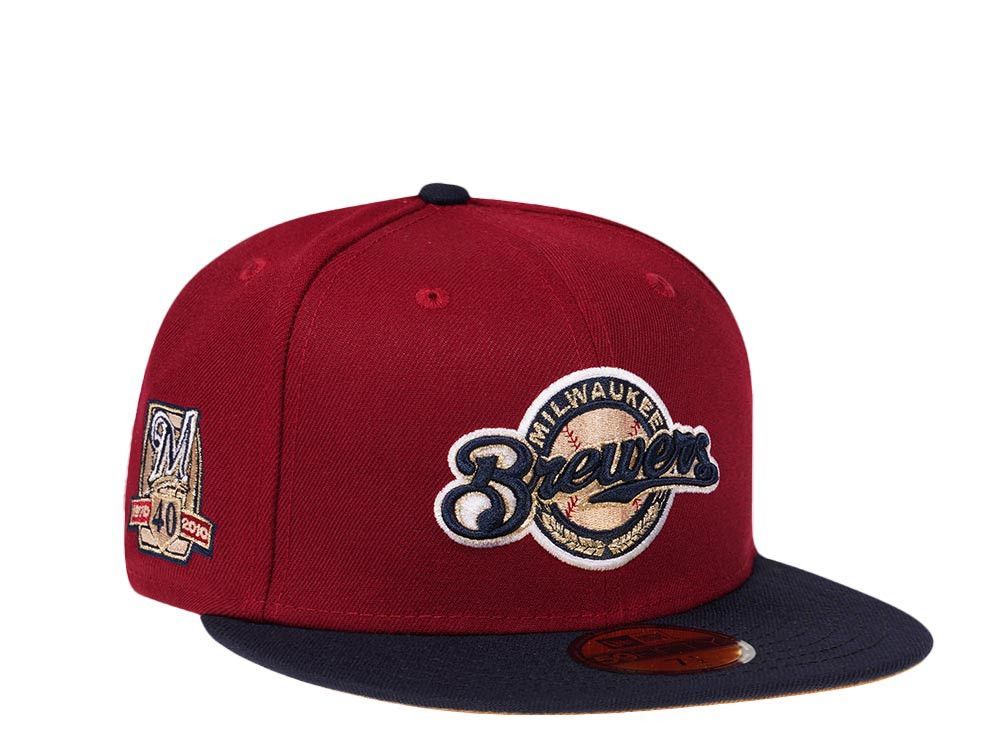 MLB × New Era 7 1/8 Red Two 2 Tone Milwaukee Brewers 40th Anniversary Size ONE SIZE - 8 Thumbnail