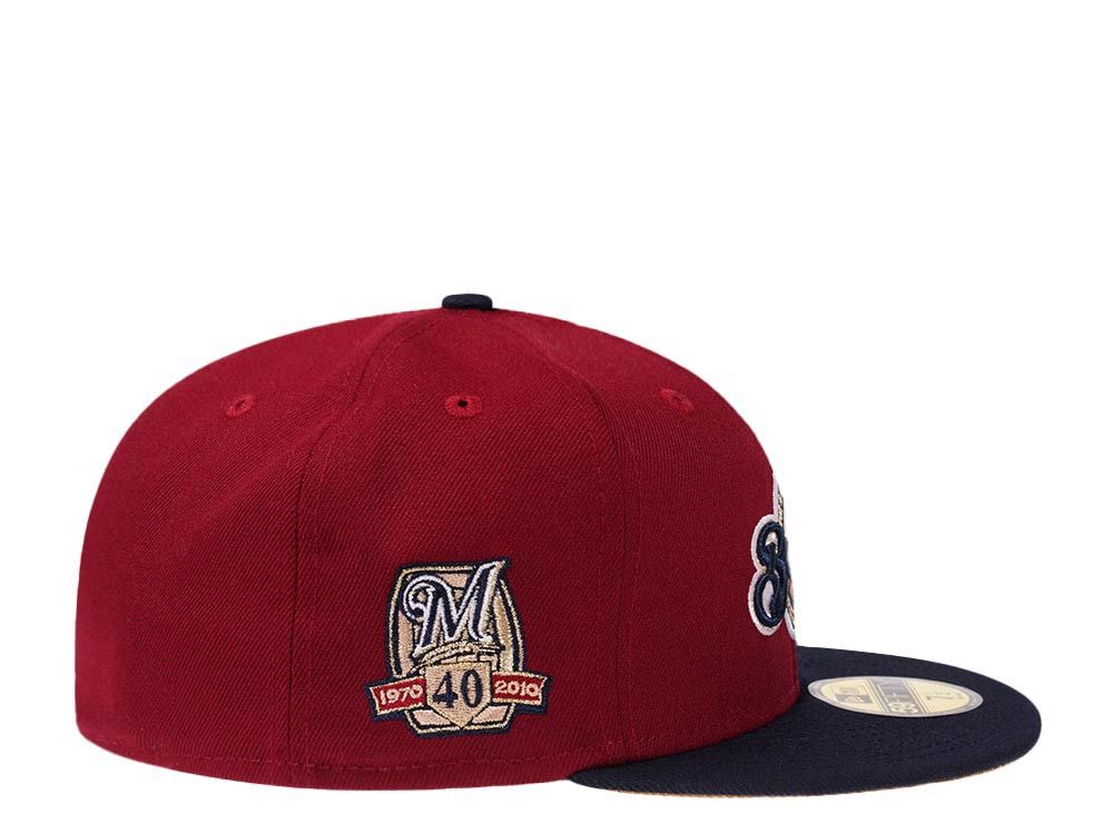 MLB × New Era 7 1/8 Red Two 2 Tone Milwaukee Brewers 40th Anniversary Size ONE SIZE - 9 Thumbnail