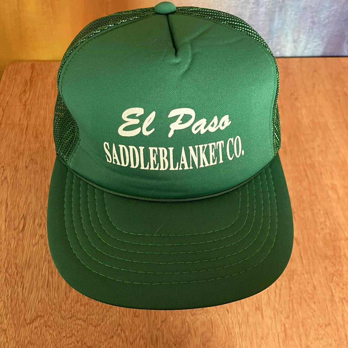 Vintage Vintage Green Trucker Hat El Paso Saddleblanket Co Texas Size ONE SIZE - 3 Thumbnail