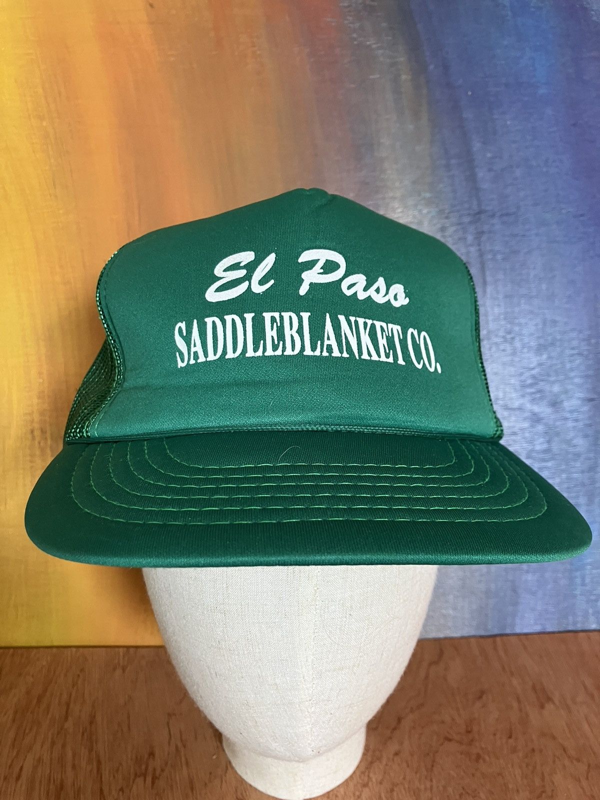 Vintage Vintage Green Trucker Hat El Paso Saddleblanket Co Texas Size ONE SIZE - 4 Thumbnail