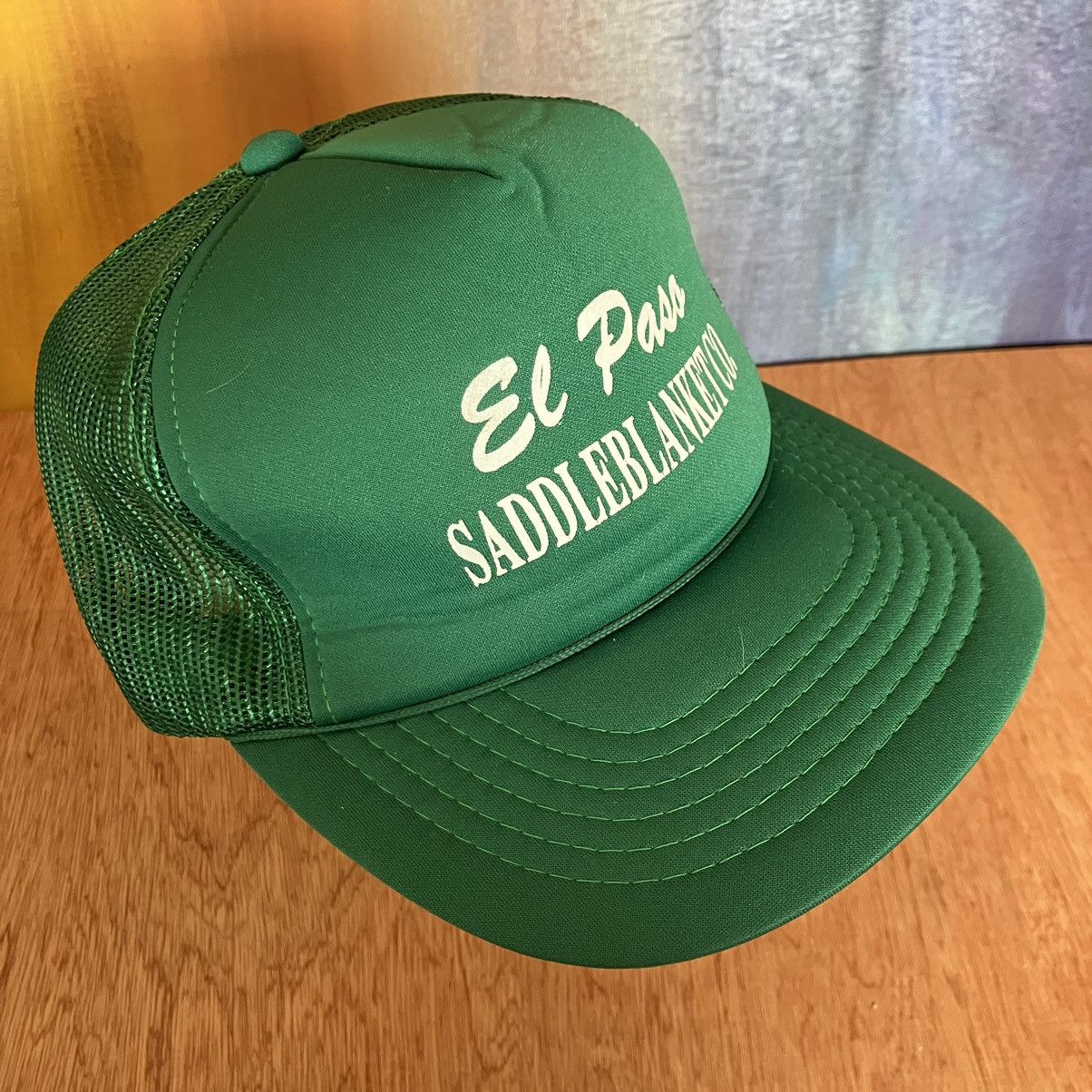 Vintage Vintage Green Trucker Hat El Paso Saddleblanket Co Texas Size ONE SIZE - 2 Thumbnail