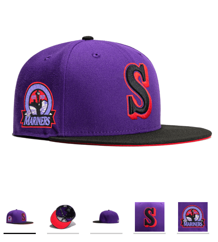 MyFitteds × New Era 7 1/8 Hatclub T-Dot Seattle Mariners Purple Black Red 30th Size ONE SIZE - 8 Thumbnail