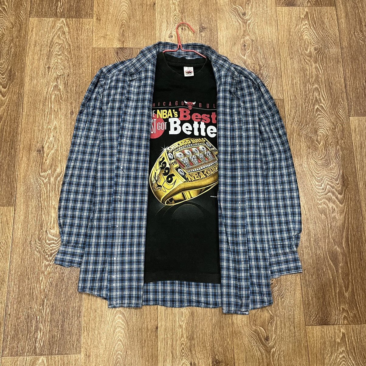 Flannel Vintage 90s Plaid Flannel Shirt Y2K Streetwear Checkered Size US XXL / EU 58 / 5 - 1 Thumbnail