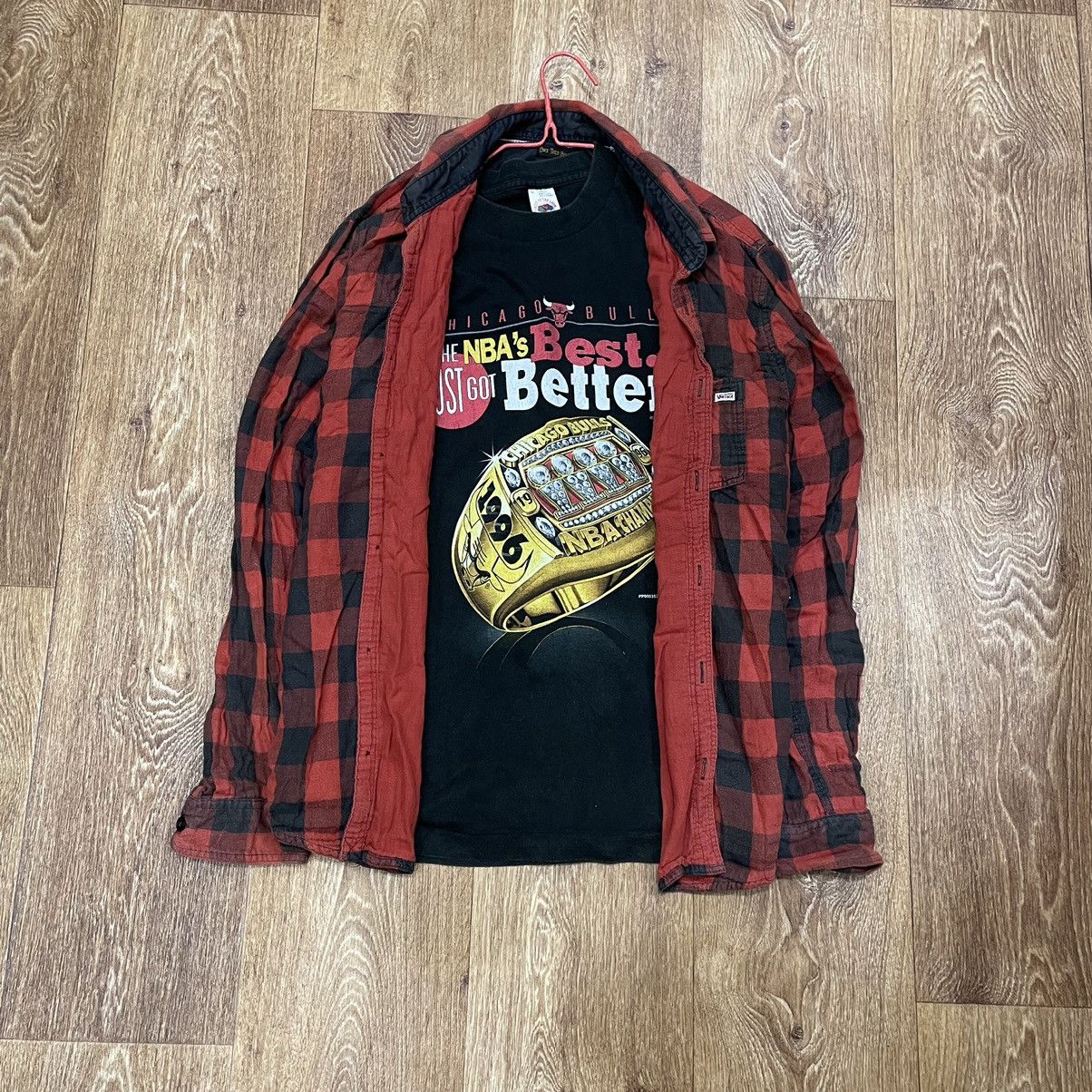 Vintage Vintage 90s Red Plaid Shirt Grunge Streetwear Skater Slim XL Size US XL / EU 56 / 4 - 1 Thumbnail
