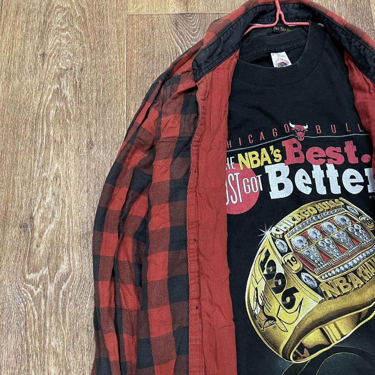 Vintage Vintage 90s Red Plaid Shirt Grunge Streetwear Skater Slim XL Size US XL / EU 56 / 4 - 4 Thumbnail