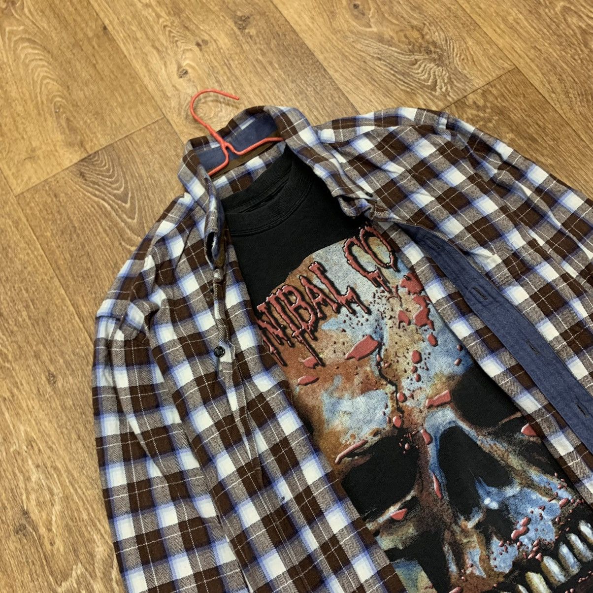Vintage Vintage 90s Checkered Shirt Graphic Tee Grunge Skater Slim L Size US L / EU 52-54 / 3 - 4 Thumbnail