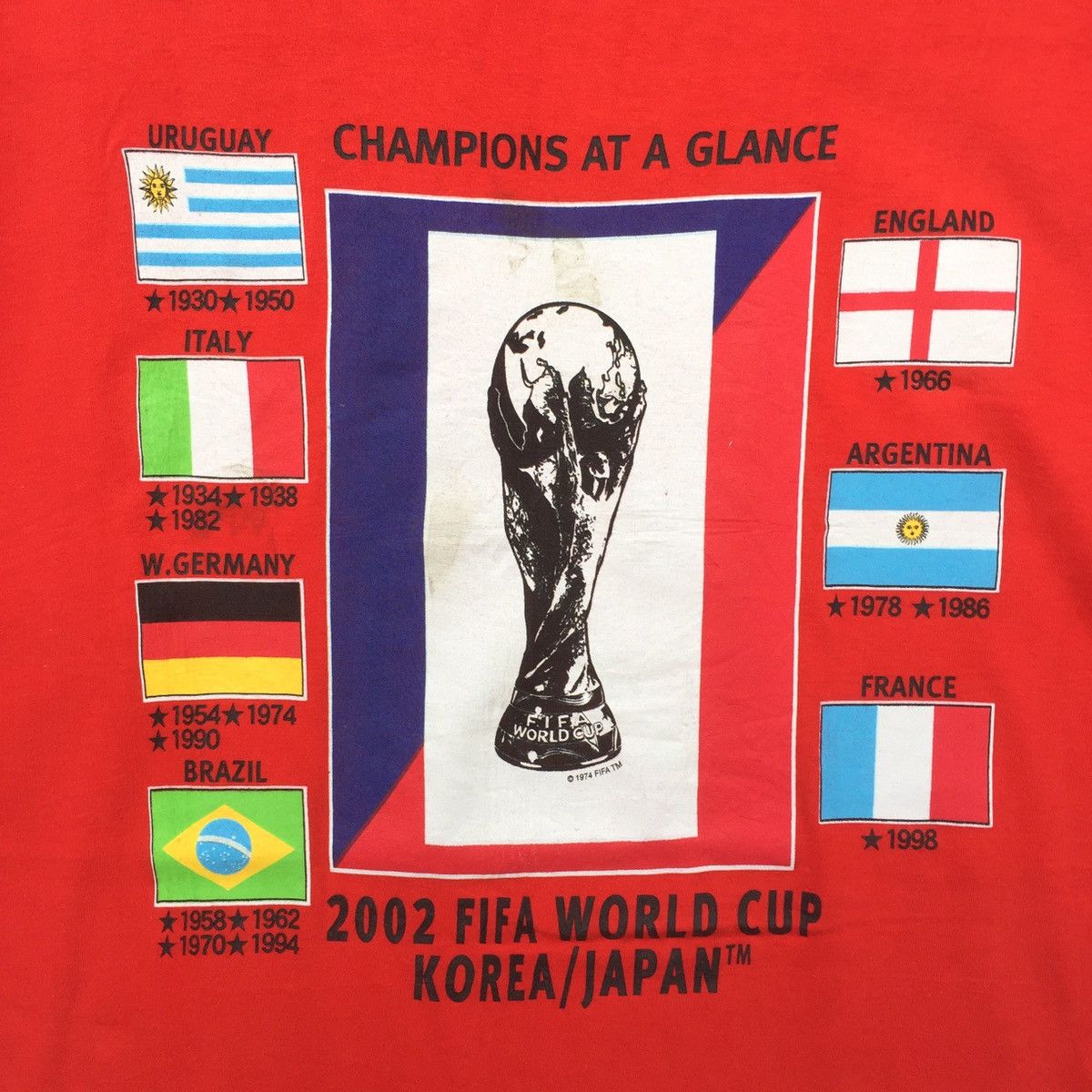 Japanese Brand 2002 FIFA World Cup Korea/Japan Big Logo T-Shirt | M | Hype Size US M / EU 48-50 / 2 - 3 Thumbnail