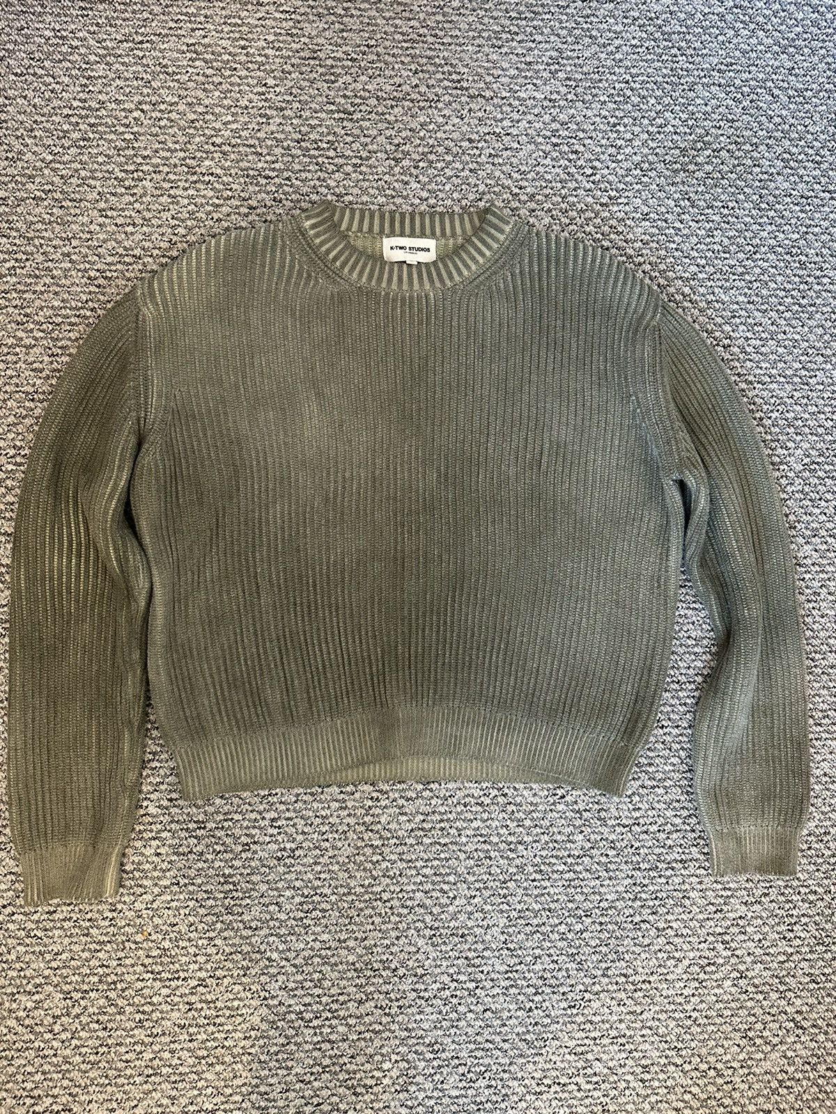 K-Two Studios K-Two Studios Fisherman Cropped Knit Sweat Green | Grailed