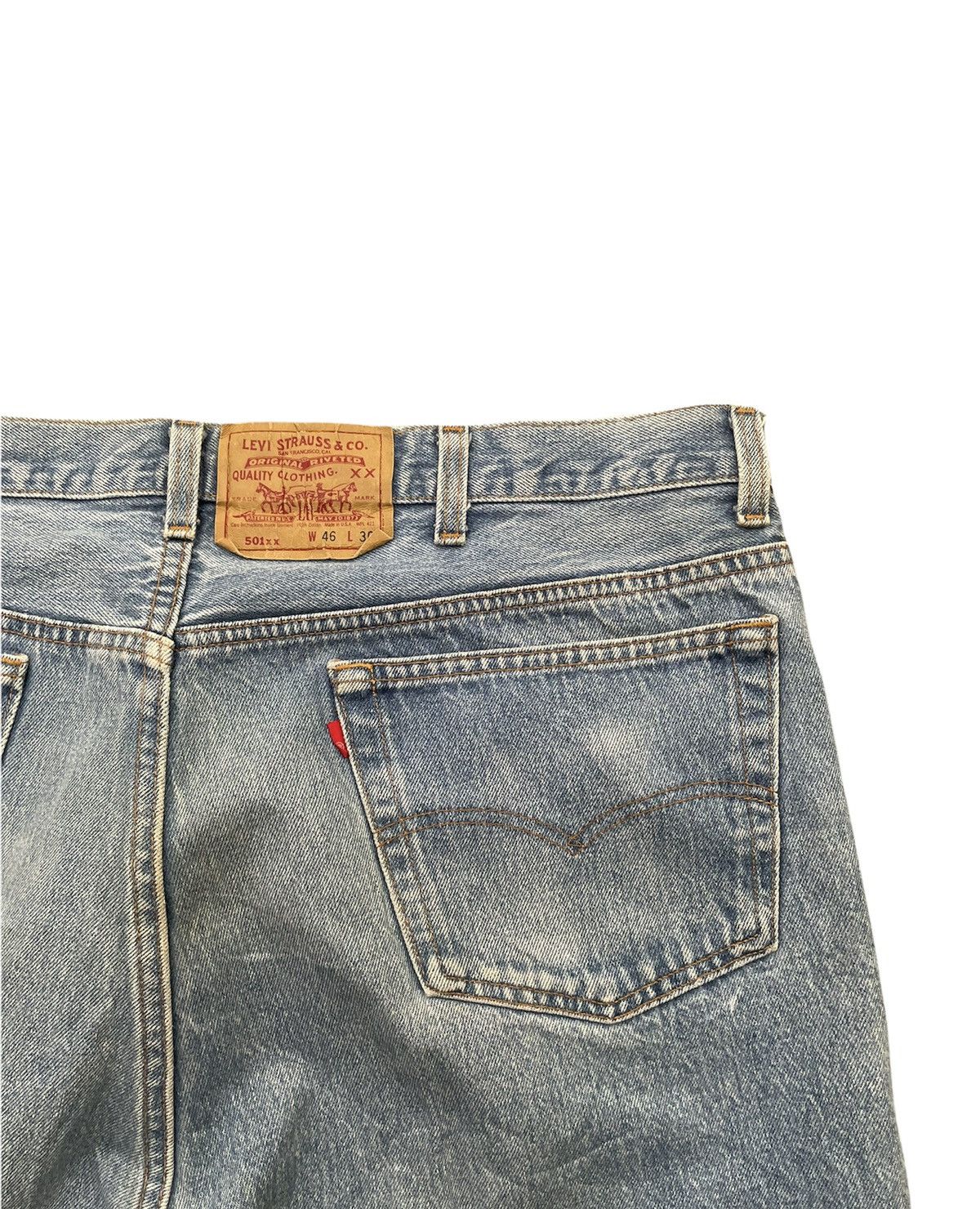 Levi's Vintage Levis 501XX Single R USA 1991 Aging Wash Denim Size US 43 - 7 Thumbnail