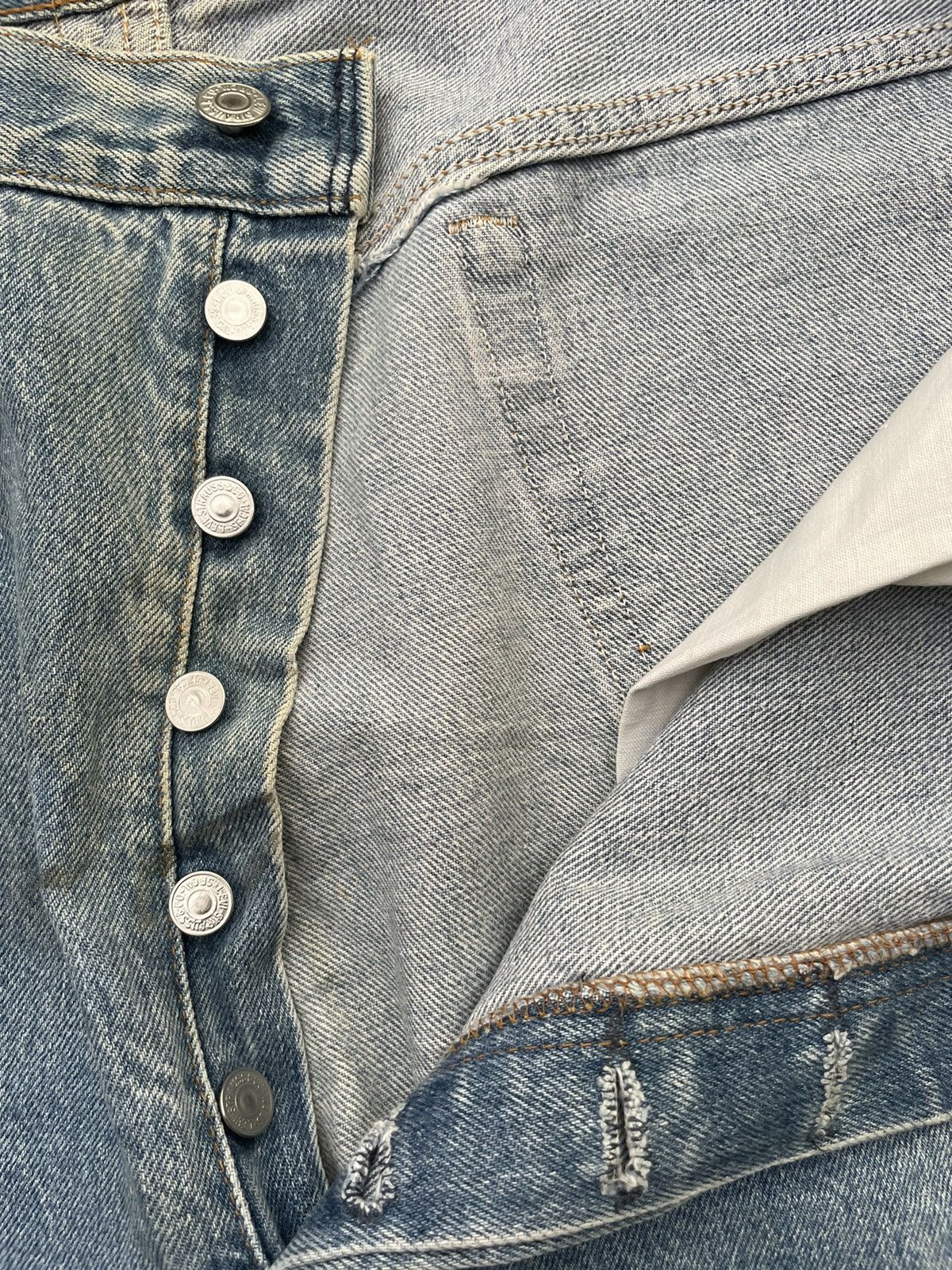 Levi's Vintage Levis 501XX Single R USA 1991 Aging Wash Denim Size US 43 - 16 Thumbnail