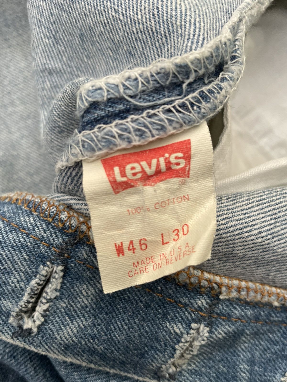 Levi's Vintage Levis 501XX Single R USA 1991 Aging Wash Denim Size US 43 - 11 Thumbnail