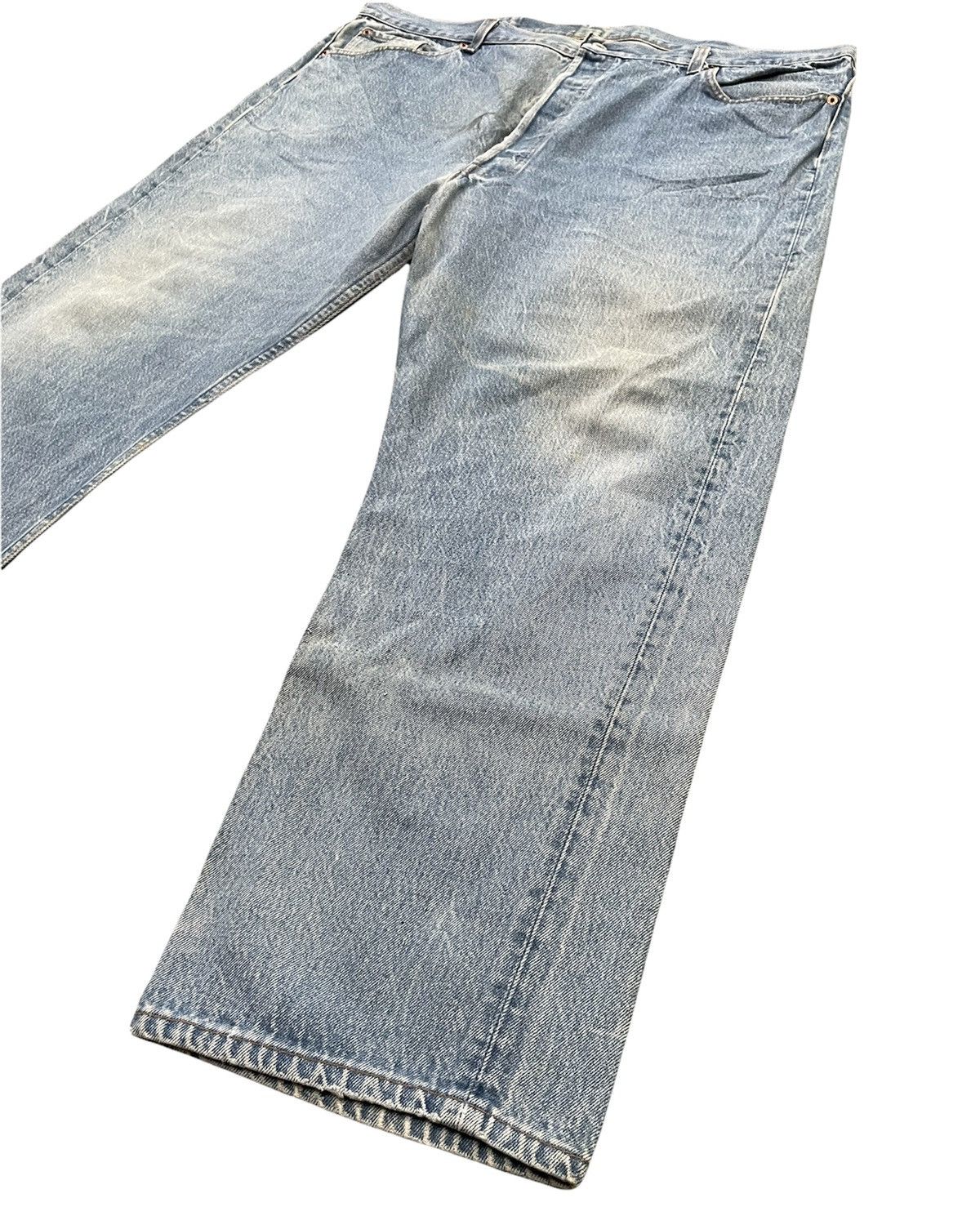 Levi's Vintage Levis 501XX Single R USA 1991 Aging Wash Denim Size US 43 - 2 Thumbnail