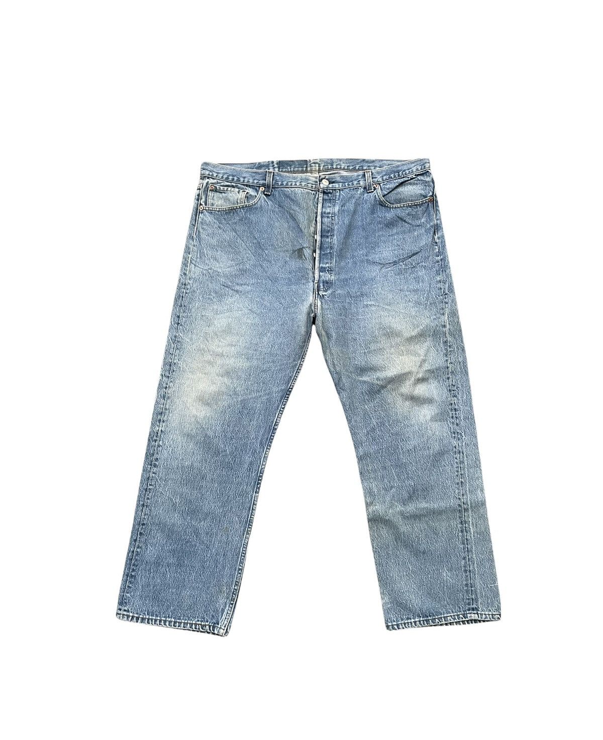 Levi's Vintage Levis 501XX Single R USA 1991 Aging Wash Denim Size US 43 - 1 Thumbnail
