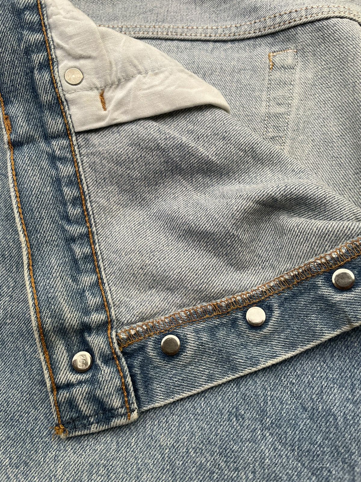 Levi's Vintage Levis 501XX Single R USA 1991 Aging Wash Denim Size US 43 - 13 Thumbnail