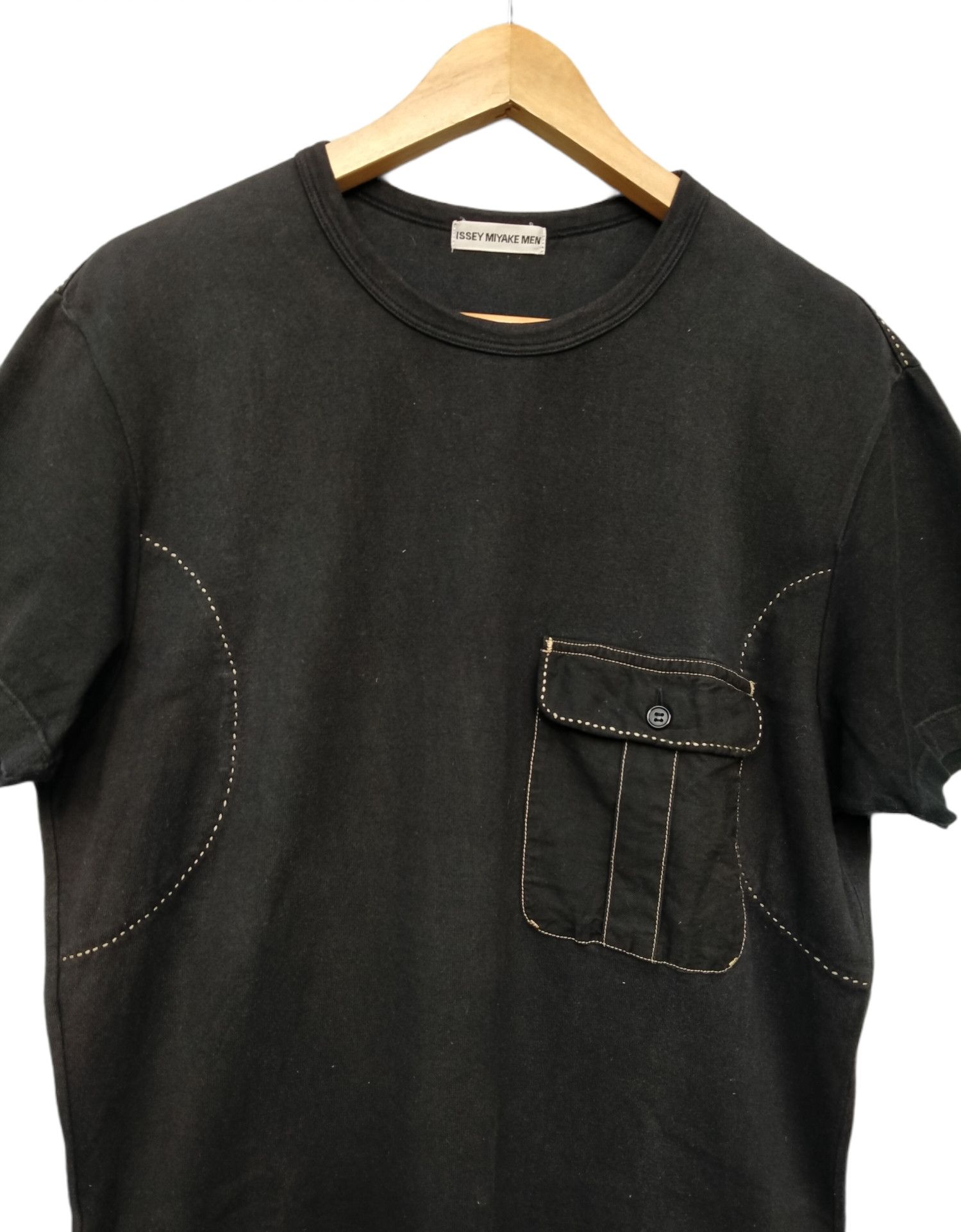 Issey Miyake Vintage Issey Miyake Men Boro Stitching Pocket Tee Size US M / EU 48-50 / 2 - 3 Thumbnail