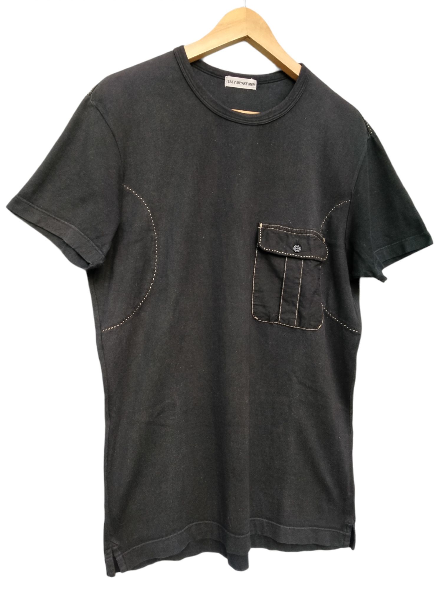 Issey Miyake Vintage Issey Miyake Men Boro Stitching Pocket Tee Size US M / EU 48-50 / 2 - 5 Thumbnail