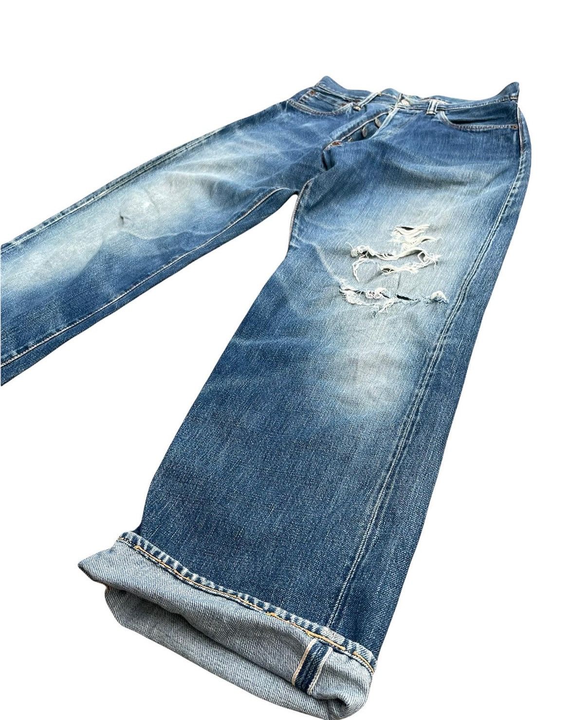 Evisu Evisu Vintage Selvedge Distressed Denim Size US 30 / EU 46 - 2 Thumbnail