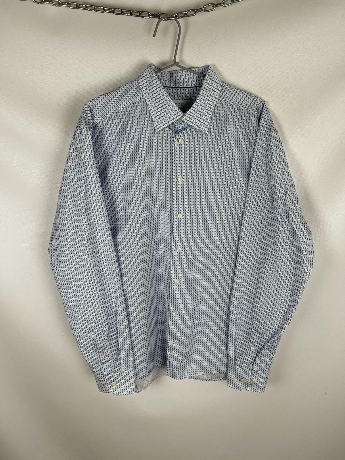 Eton Eton Poplin “Tennis racket” pattern slim fit shirt RRP $200 Size US XL / EU 56 / 4 - 2 Thumbnail