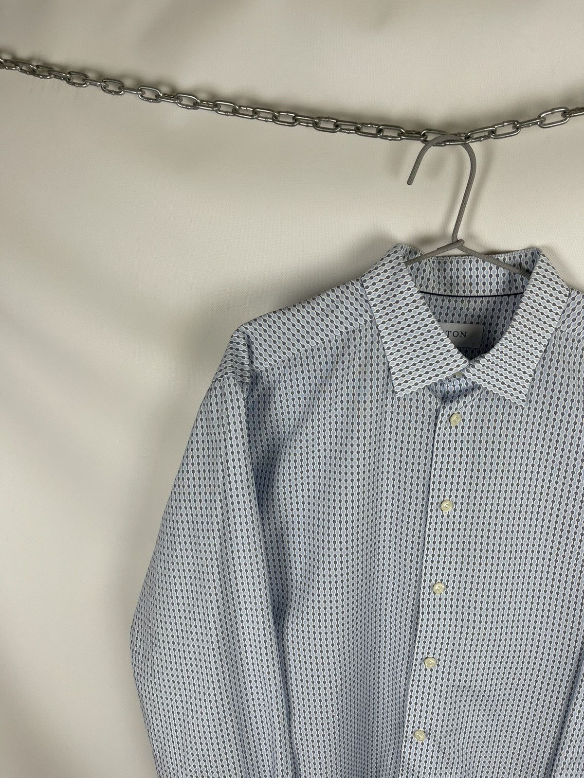 Eton Eton Poplin “Tennis racket” pattern slim fit shirt RRP $200 Size US XL / EU 56 / 4 - 3 Thumbnail