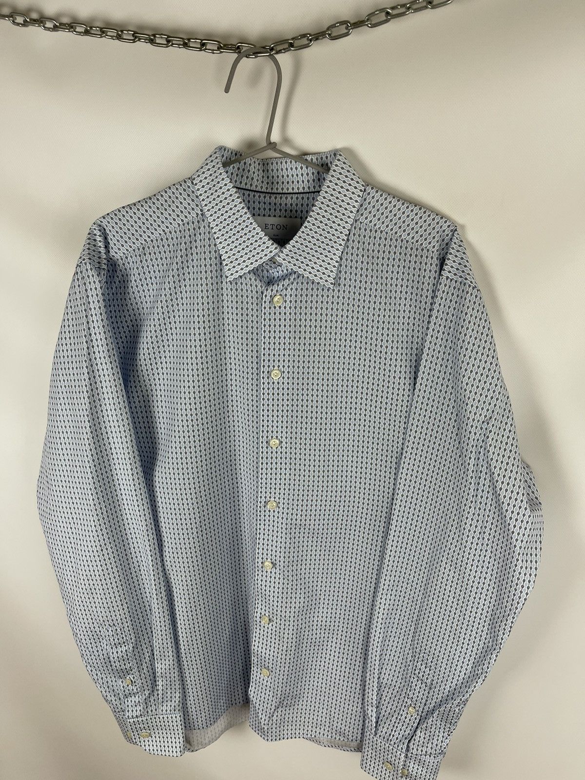 Eton Eton Poplin “Tennis racket” pattern slim fit shirt RRP $200 Size US XL / EU 56 / 4 - 6 Thumbnail