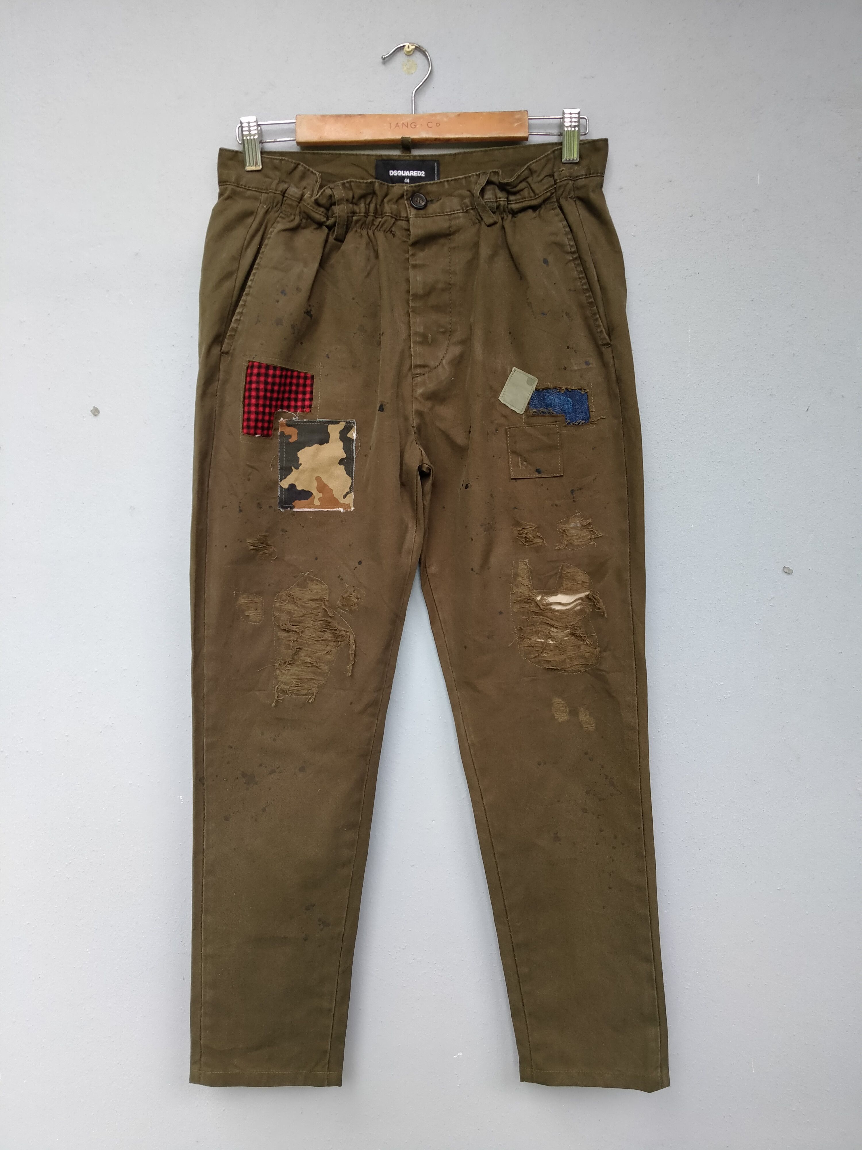 Dsquared2 RARE Distressed PatchWork DSQUARED2 Paint splatter Chinos Size US 30 / EU 46 - 2 Thumbnail