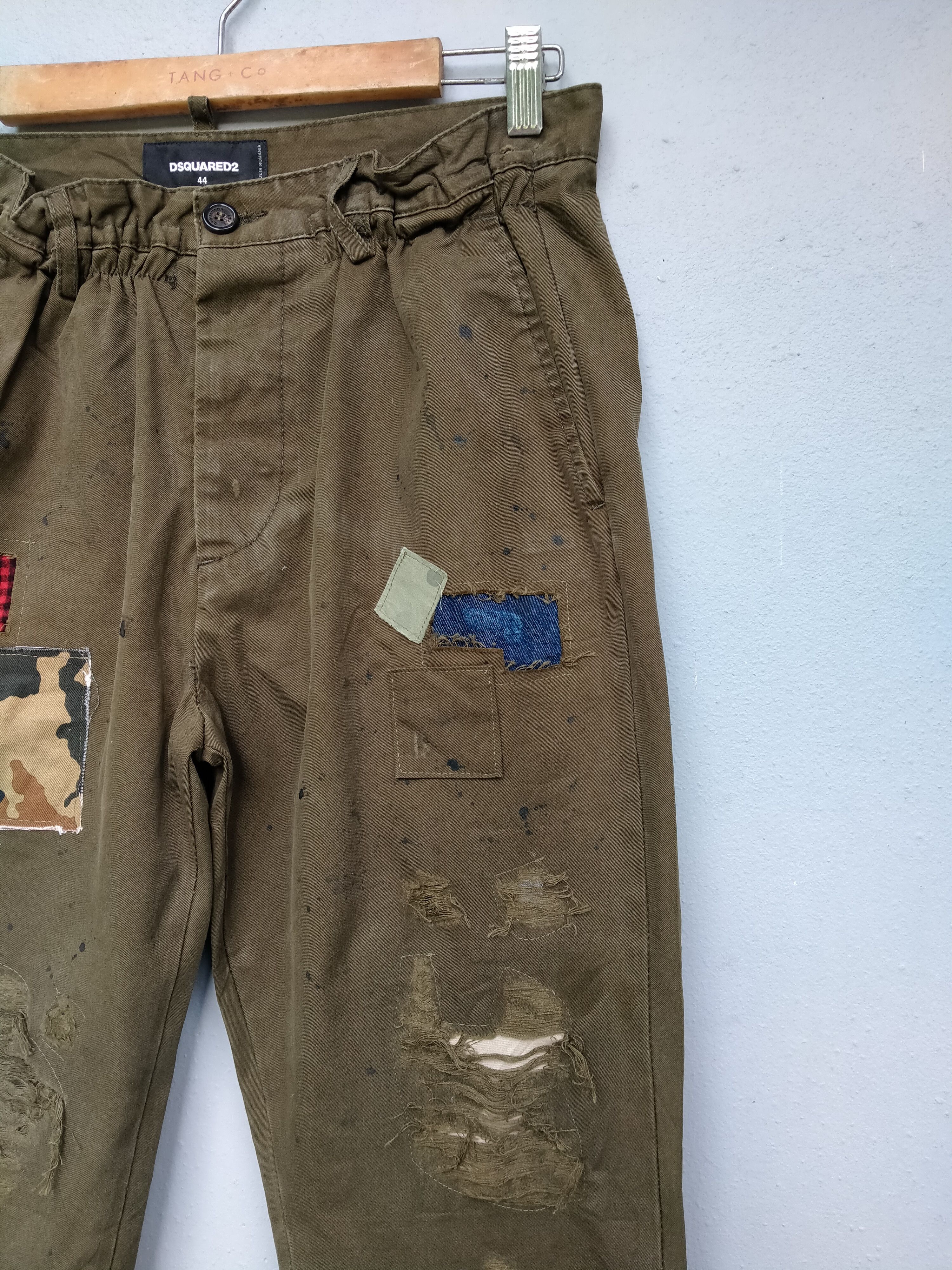 Dsquared2 RARE Distressed PatchWork DSQUARED2 Paint splatter Chinos Size US 30 / EU 46 - 7 Thumbnail