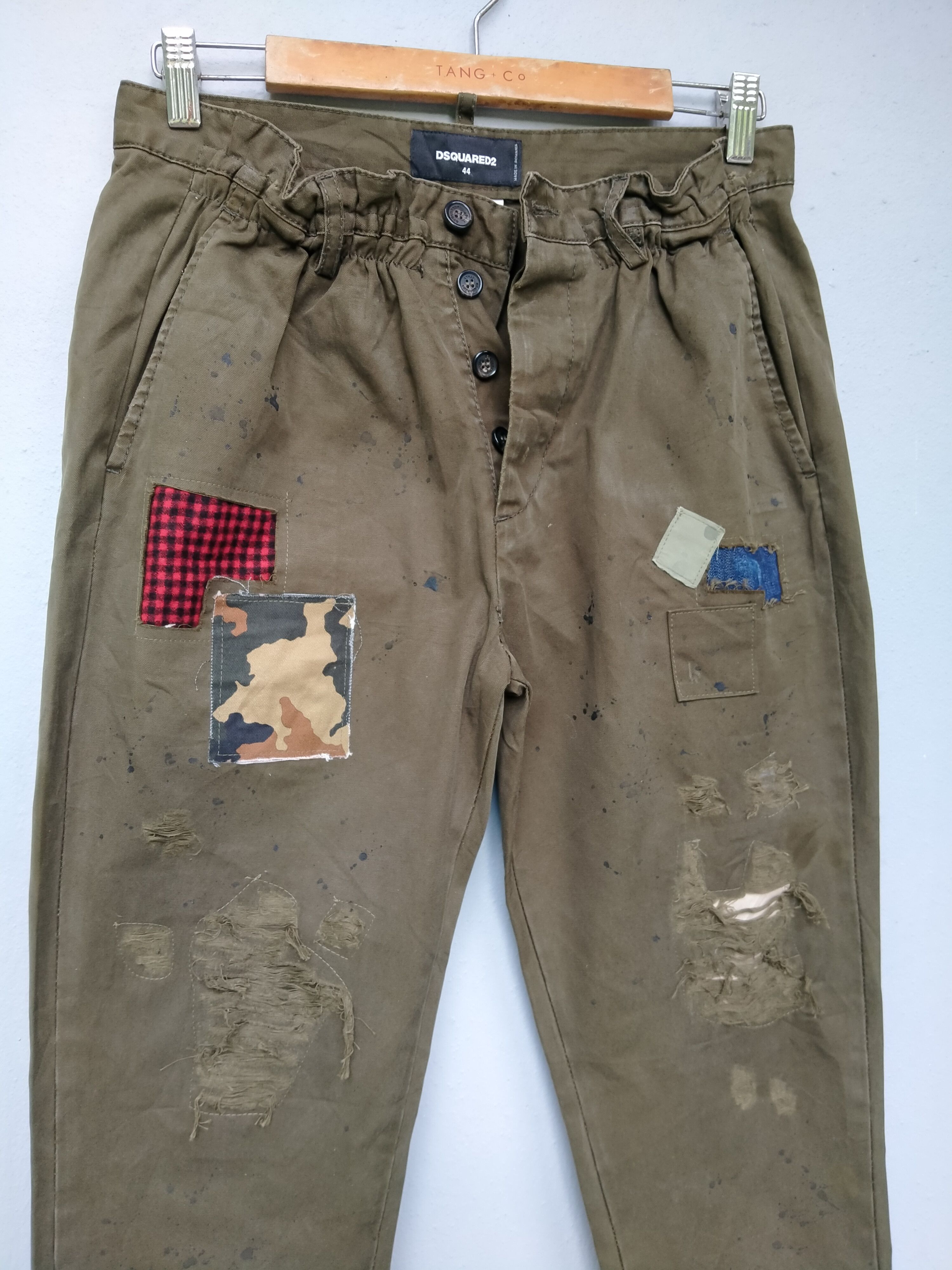 Dsquared2 RARE Distressed PatchWork DSQUARED2 Paint splatter Chinos Size US 30 / EU 46 - 3 Thumbnail