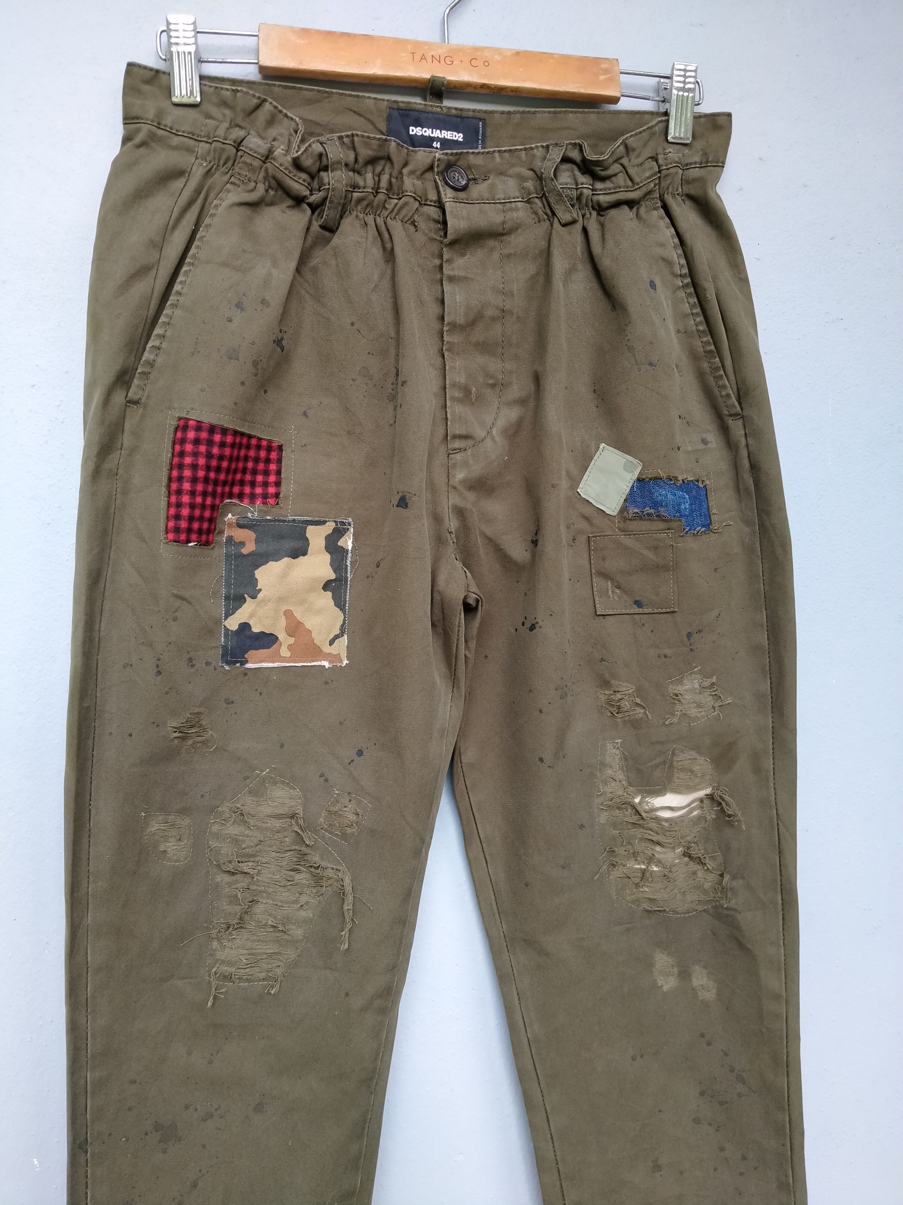 Dsquared2 RARE Distressed PatchWork DSQUARED2 Paint splatter Chinos Size US 30 / EU 46 - 1 Thumbnail