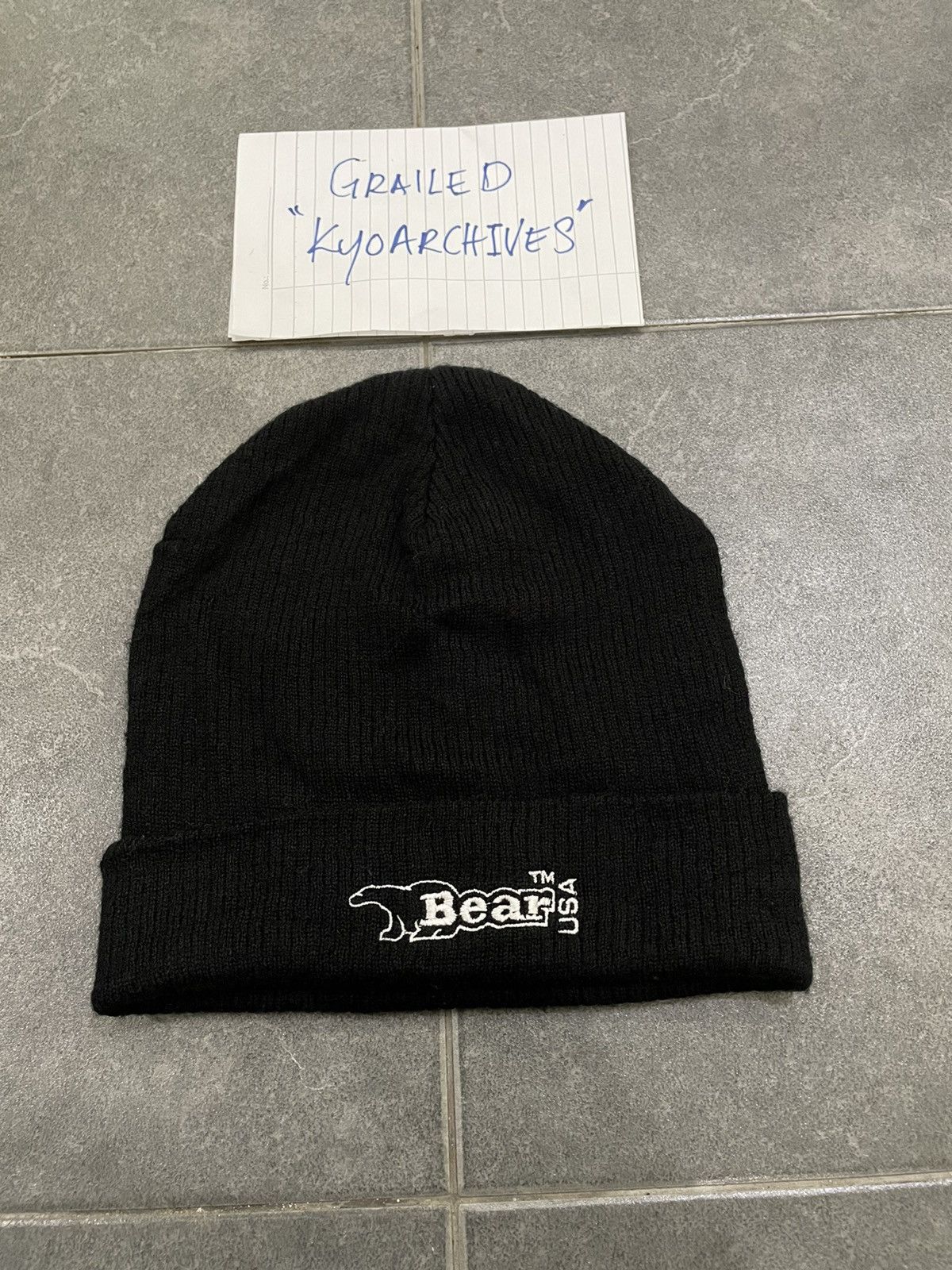 Vintage VINTAGE BEAR USA BLACK BEANIE Size ONE SIZE - 1 Thumbnail