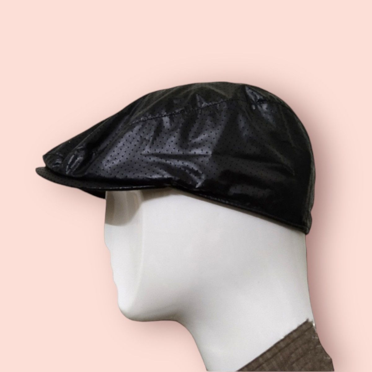 Japanese Brand RARE VENTILATED BLACK LEATHER BARETTA Size ONE SIZE - 4 Thumbnail