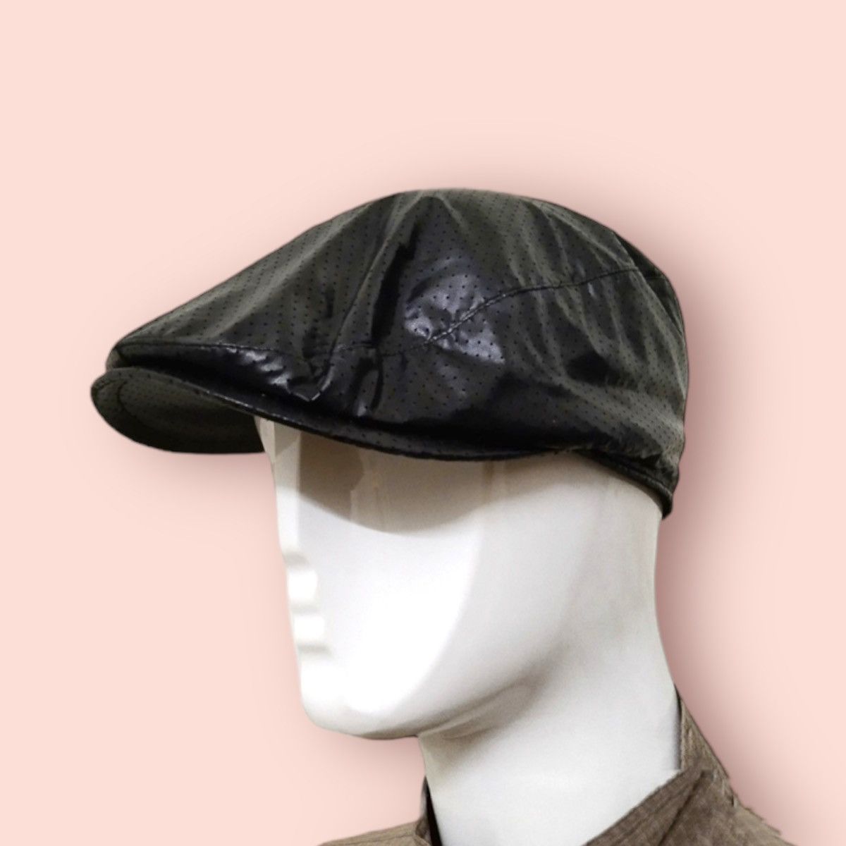 Japanese Brand RARE VENTILATED BLACK LEATHER BARETTA Size ONE SIZE - 5 Thumbnail