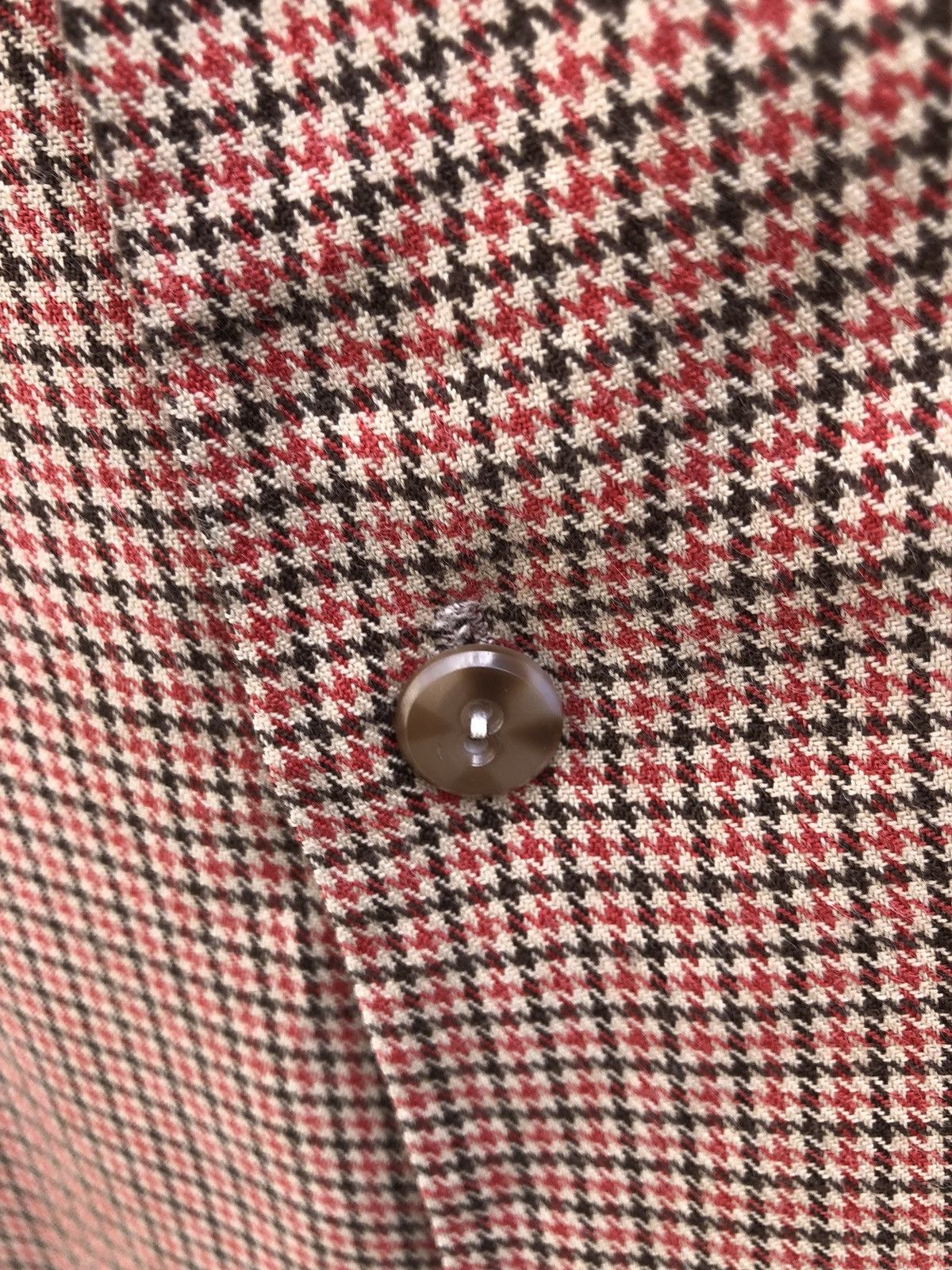 Flannel Vintage 50s Sun Lion Open Collar Houndstooth Flannel Size US M / EU 48-50 / 2 - 10 Thumbnail