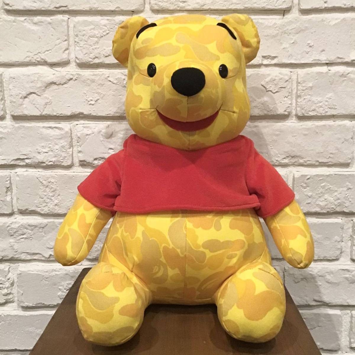 image of 2006 Bape × Disney Bape Camo Winnie The Pooh Plush Doll Ape in Yellow, Men's